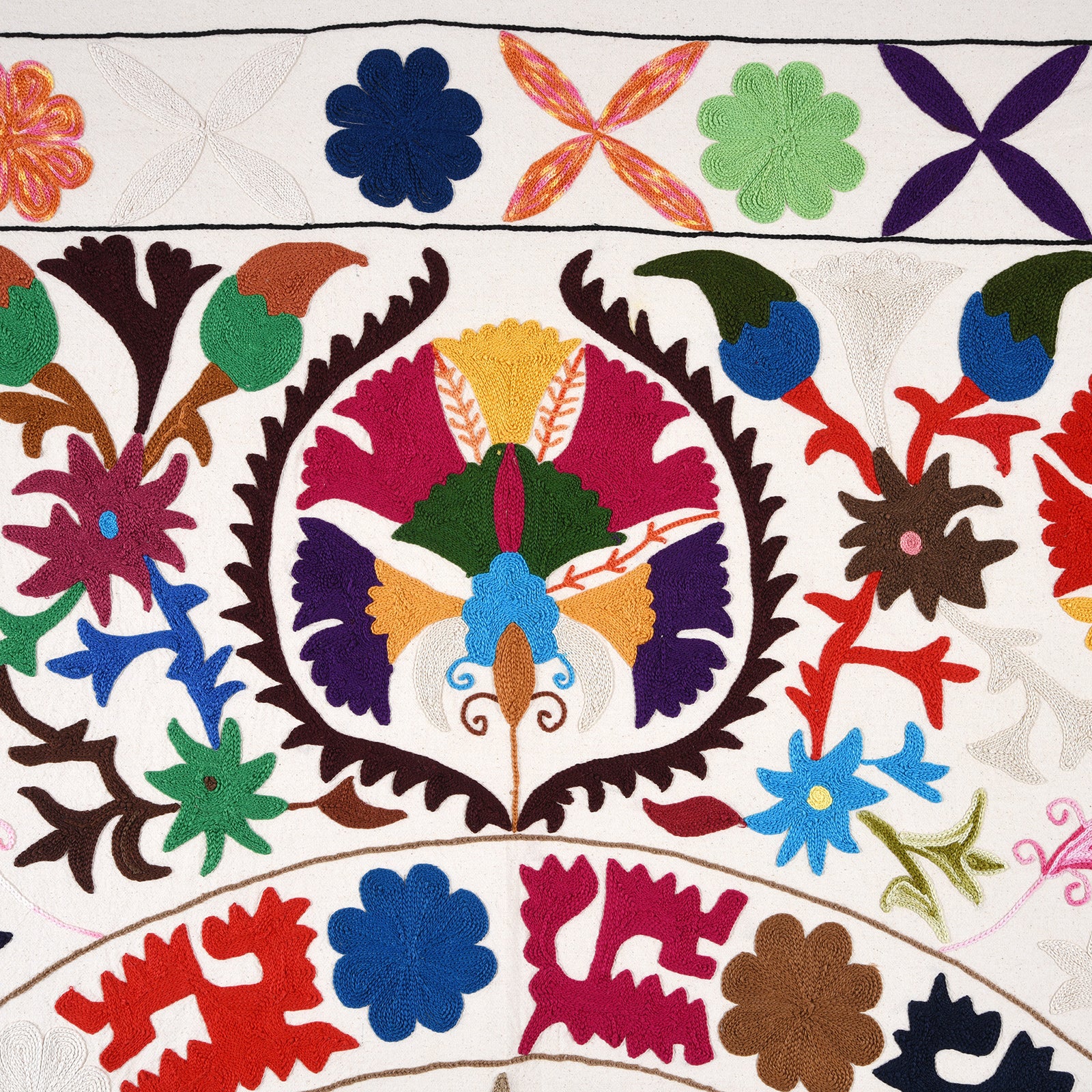 Embroidered Suzani Throw (222 x 148 cm) - Image 4