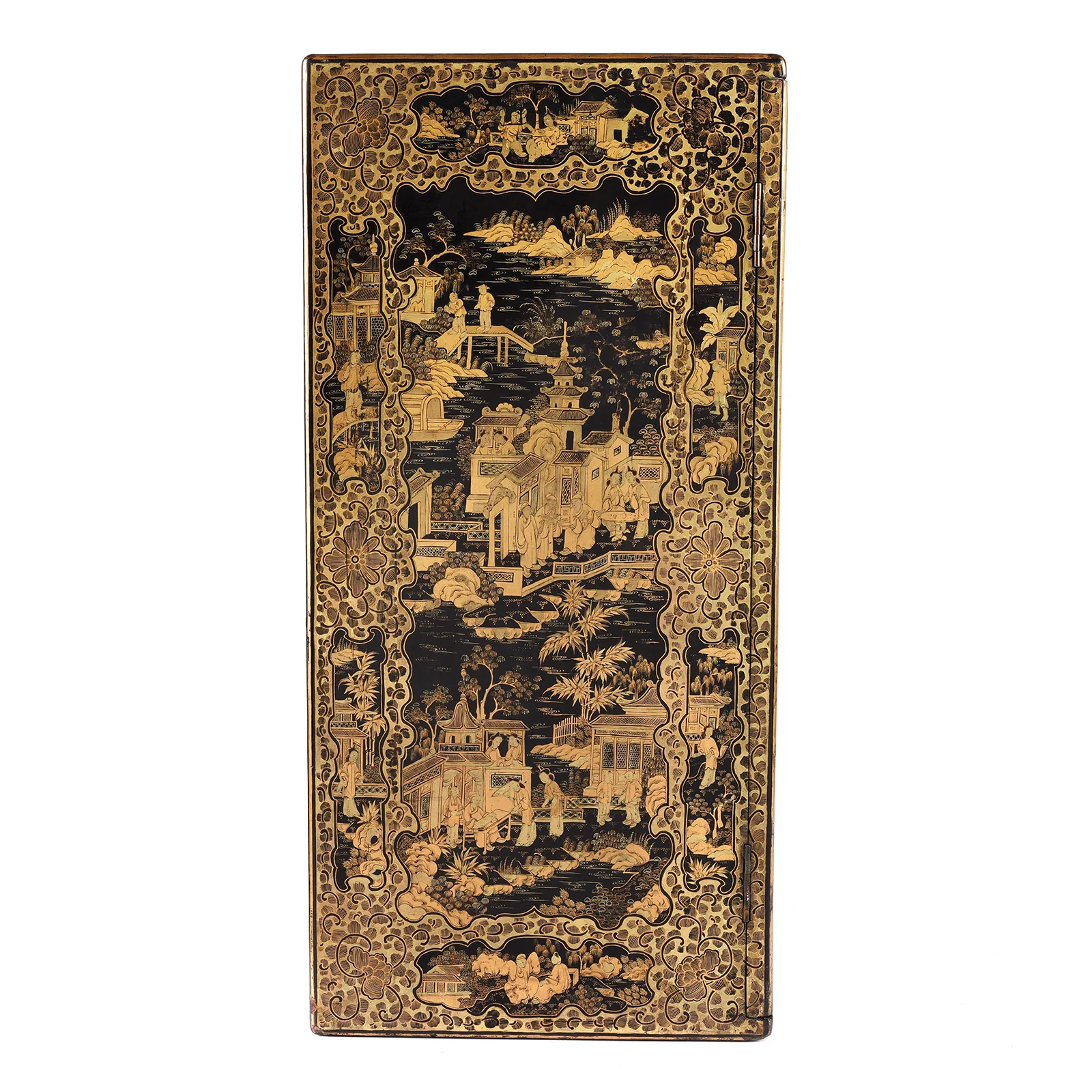 Gilt Black Lacquer Chinese Export Jewellery Cabinet - Early 19thC - Image 13