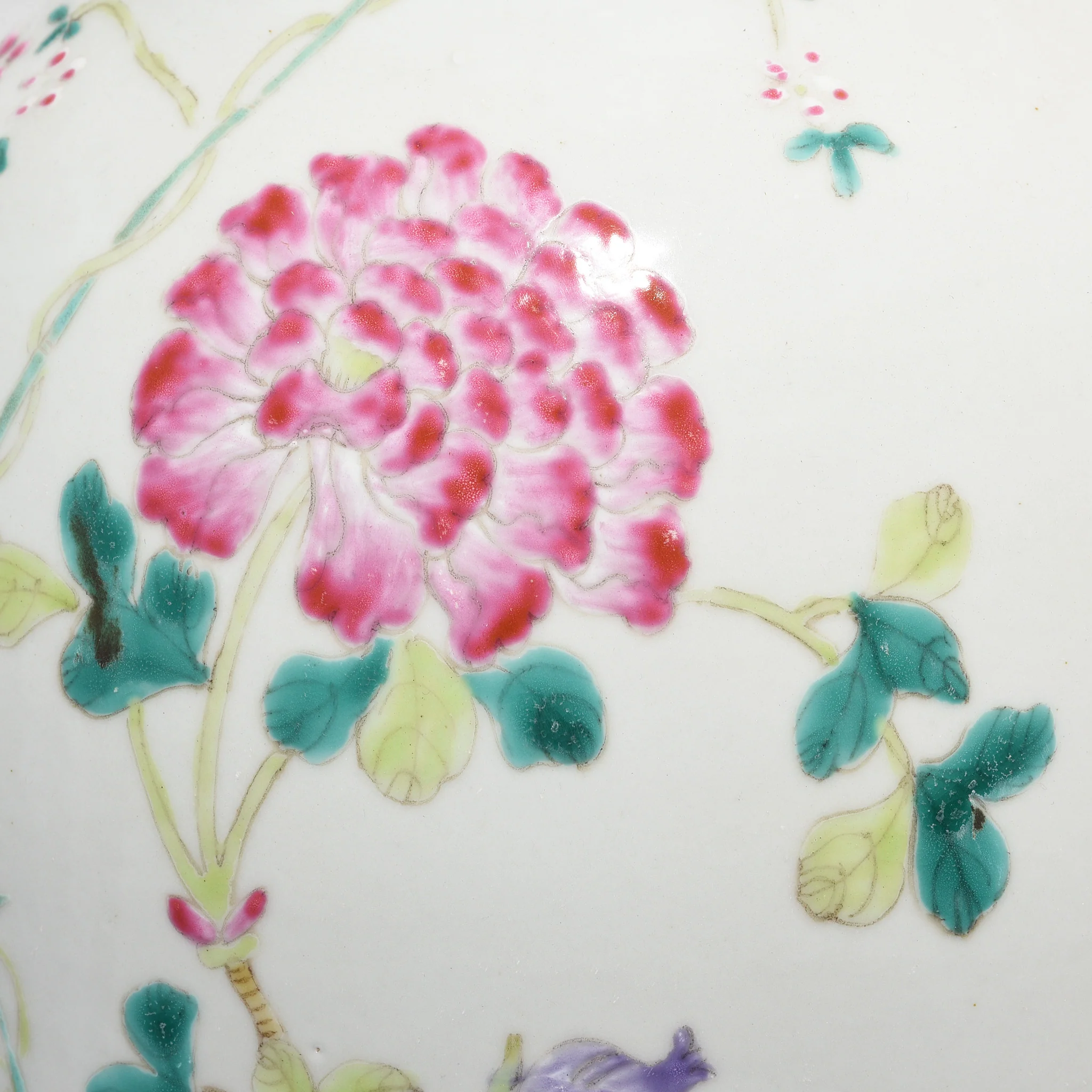 Famille Rose Porcelain Flower Vase - Floral Design - Image 4