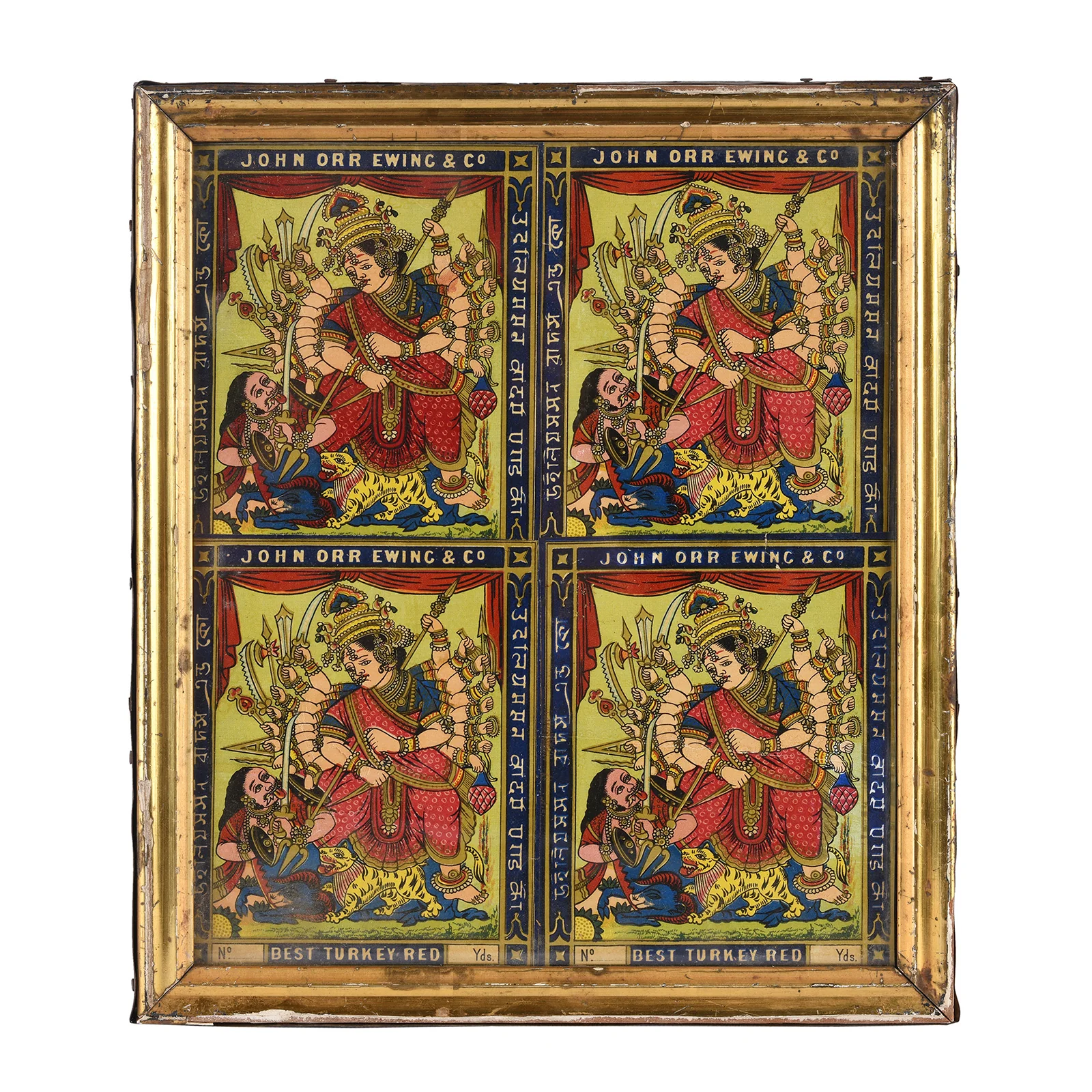 Framed 'John Orr Ewing & Co' Cotton Bale Advertising Label - Ca 1870 - Image 4