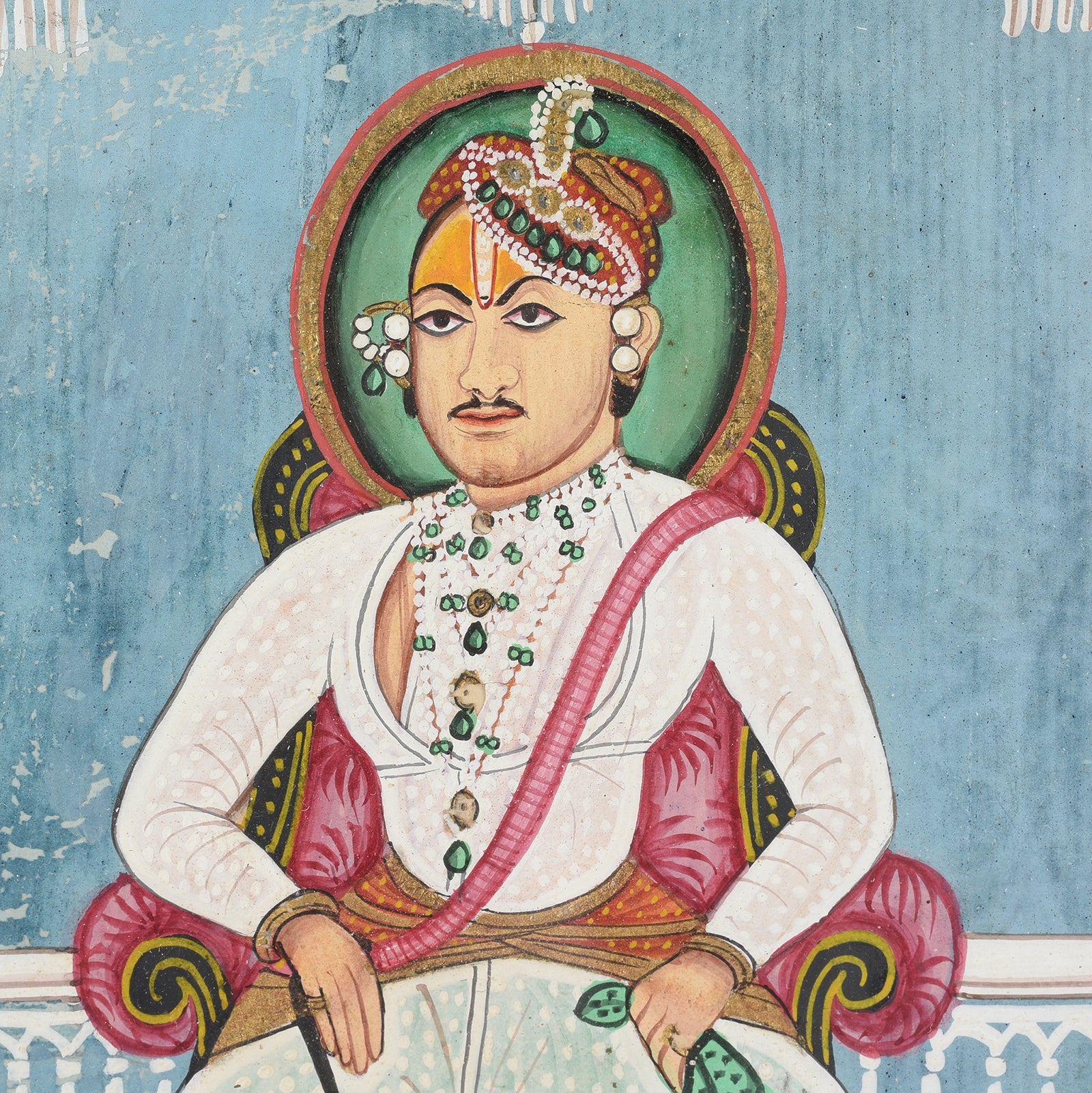 Framed Watercolour Of a Maharajah- 19th Century - Image 3
