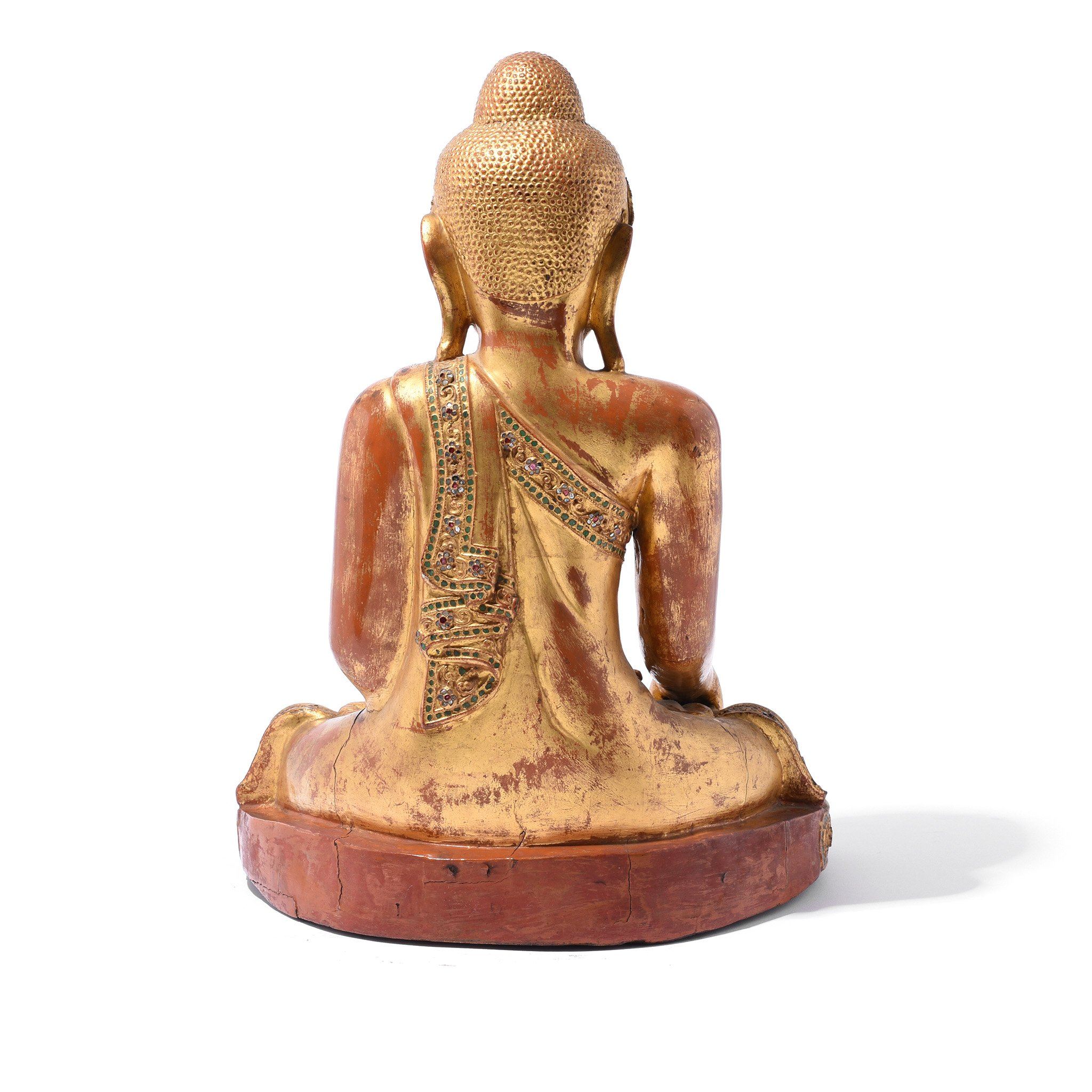 Gilded Teak Burmese Buddha From Mandalay - 19thC - Image 8