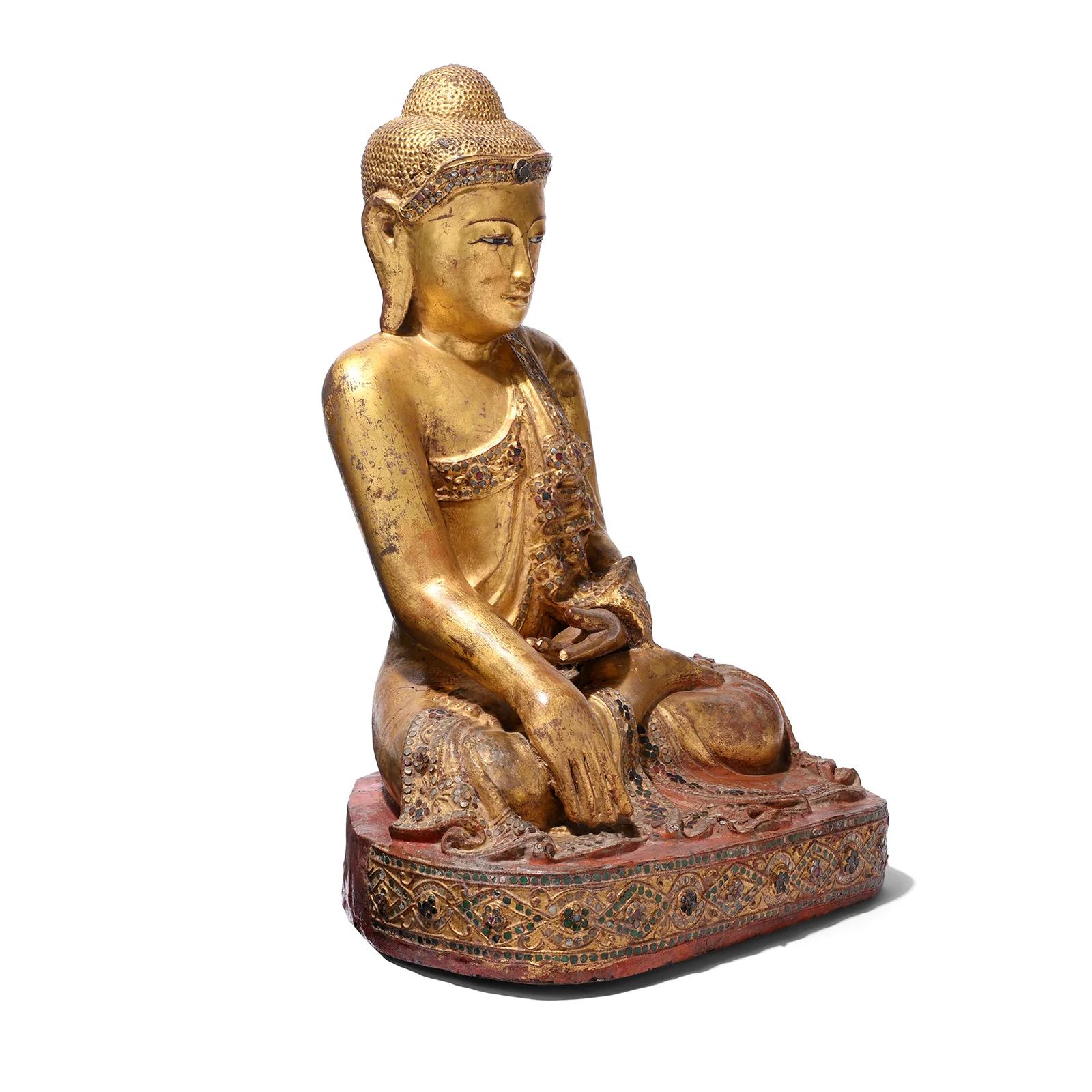 Sitting Gilt Teak Mandalay Buddha - Ca 1910 - Image 3