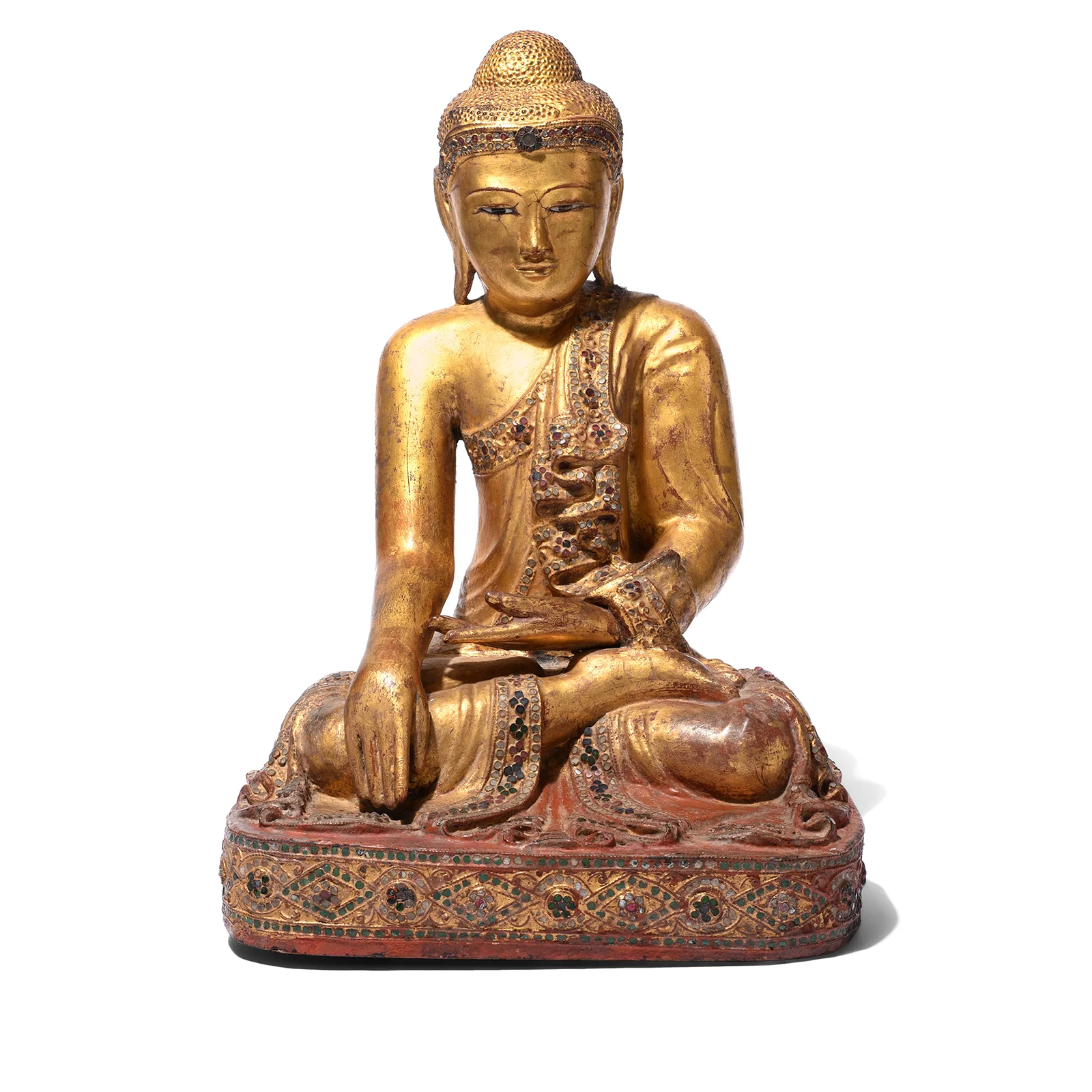 Sitting Gilt Teak Mandalay Buddha - Ca 1910 - Image 4