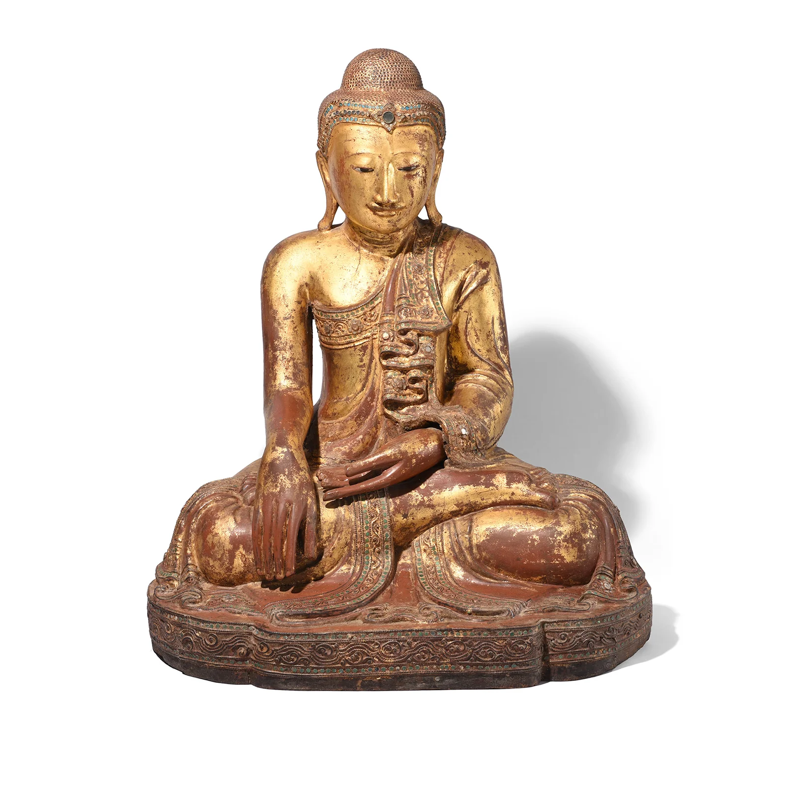 Gilded Teak Burmese Sitting Buddha from Mandalay - 19th Century - Image 11