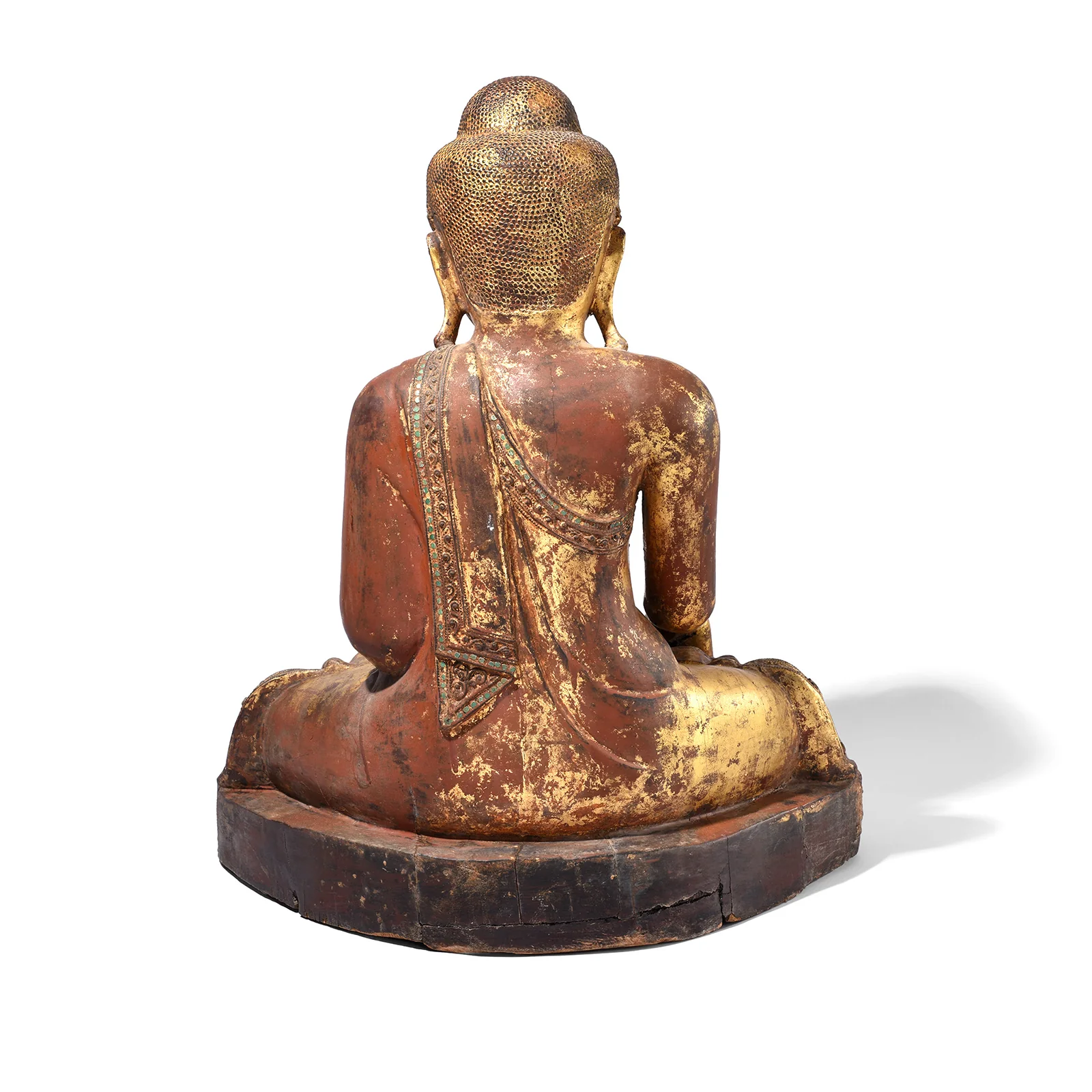 Gilded Teak Burmese Sitting Buddha from Mandalay - 19th Century - Image 12