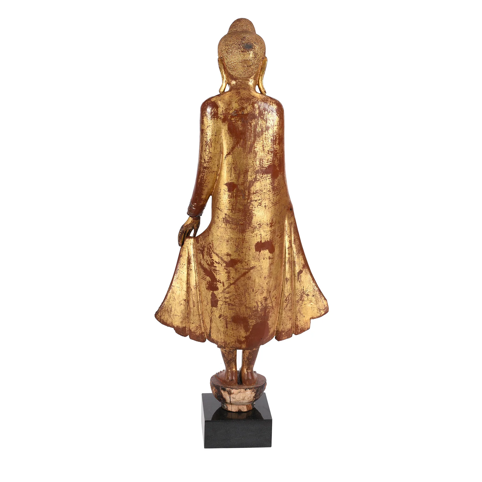 Gilded Teak Standing Mandalay Buddha - Late 19thC - Image 7