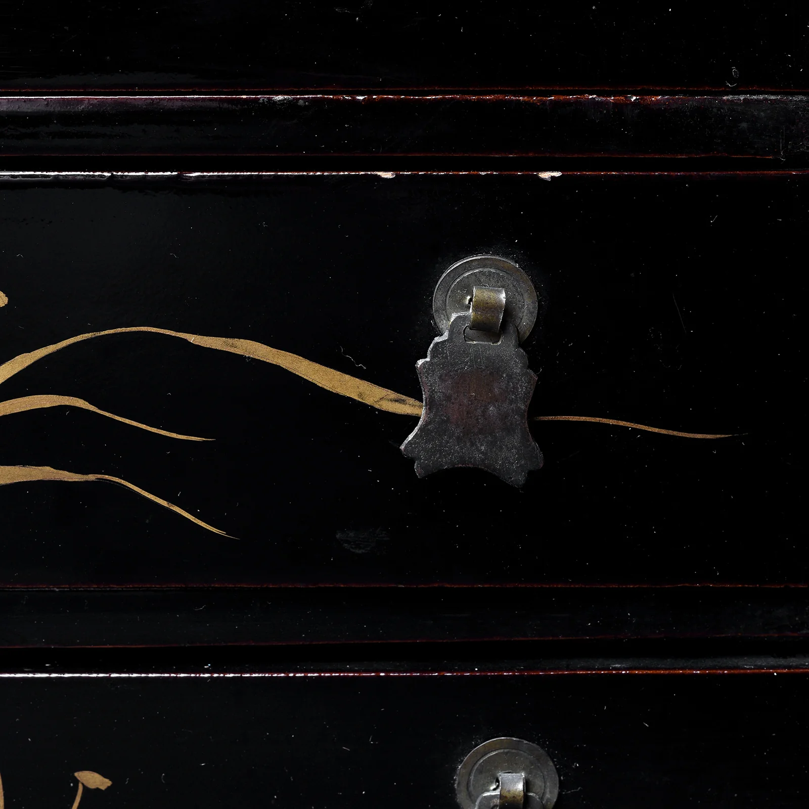 Gilt Black Lacquer Canton Export Jewellery Cabinet - 19th Century - Image 12