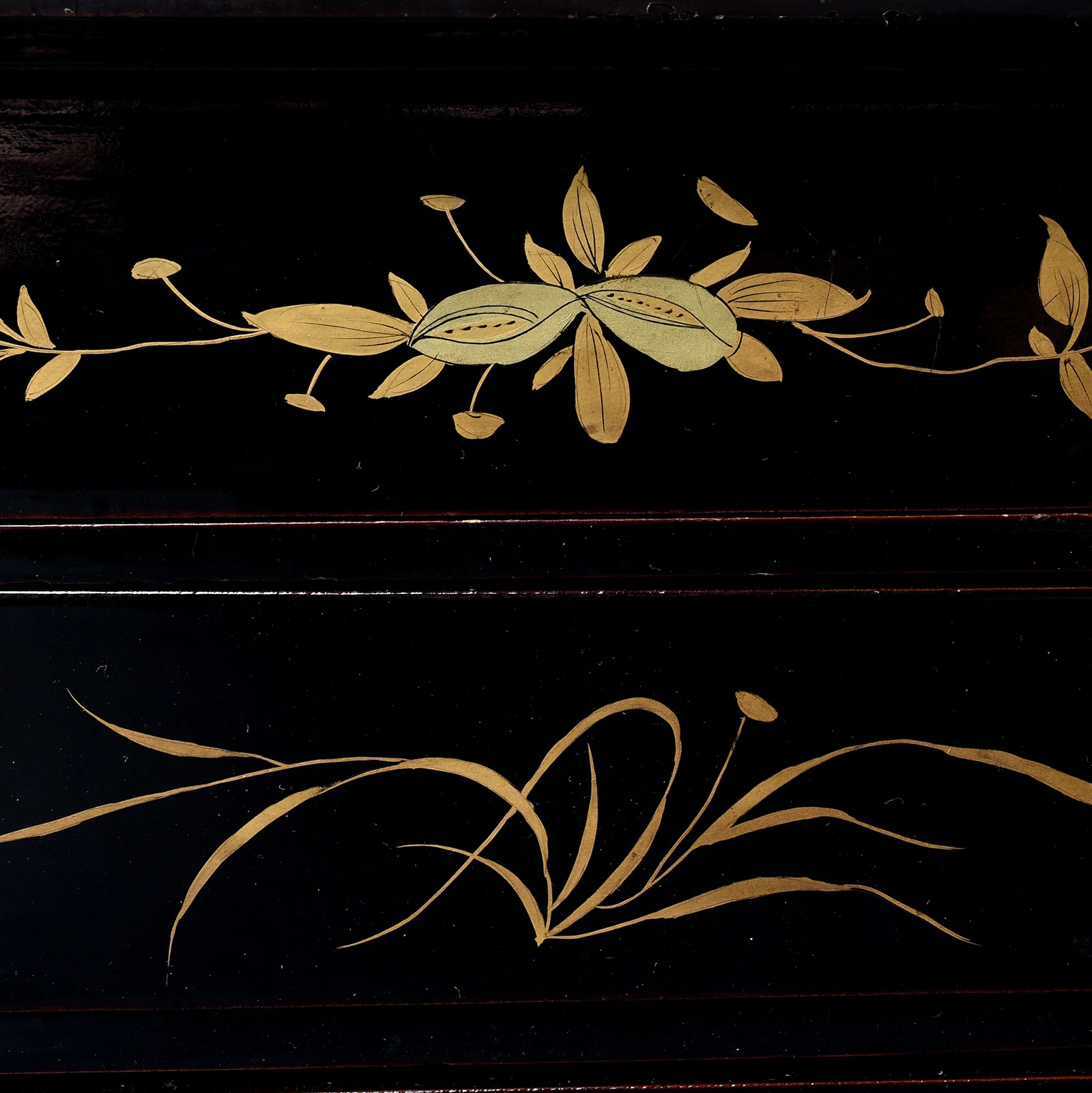 Gilt Black Lacquer Canton Export Jewellery Cabinet - 19th Century - Image 14