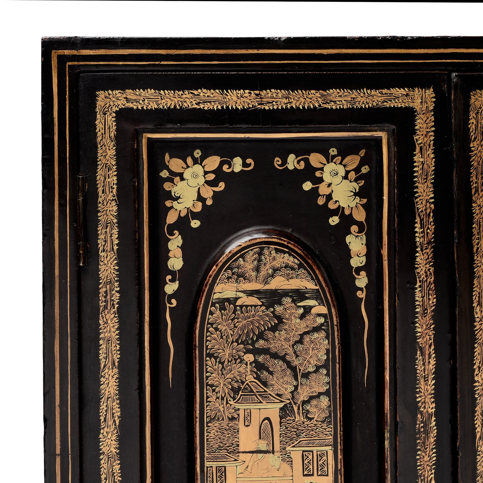 Gilt Black Lacquer Canton Export Jewellery Cabinet - 19th Century - Image 4