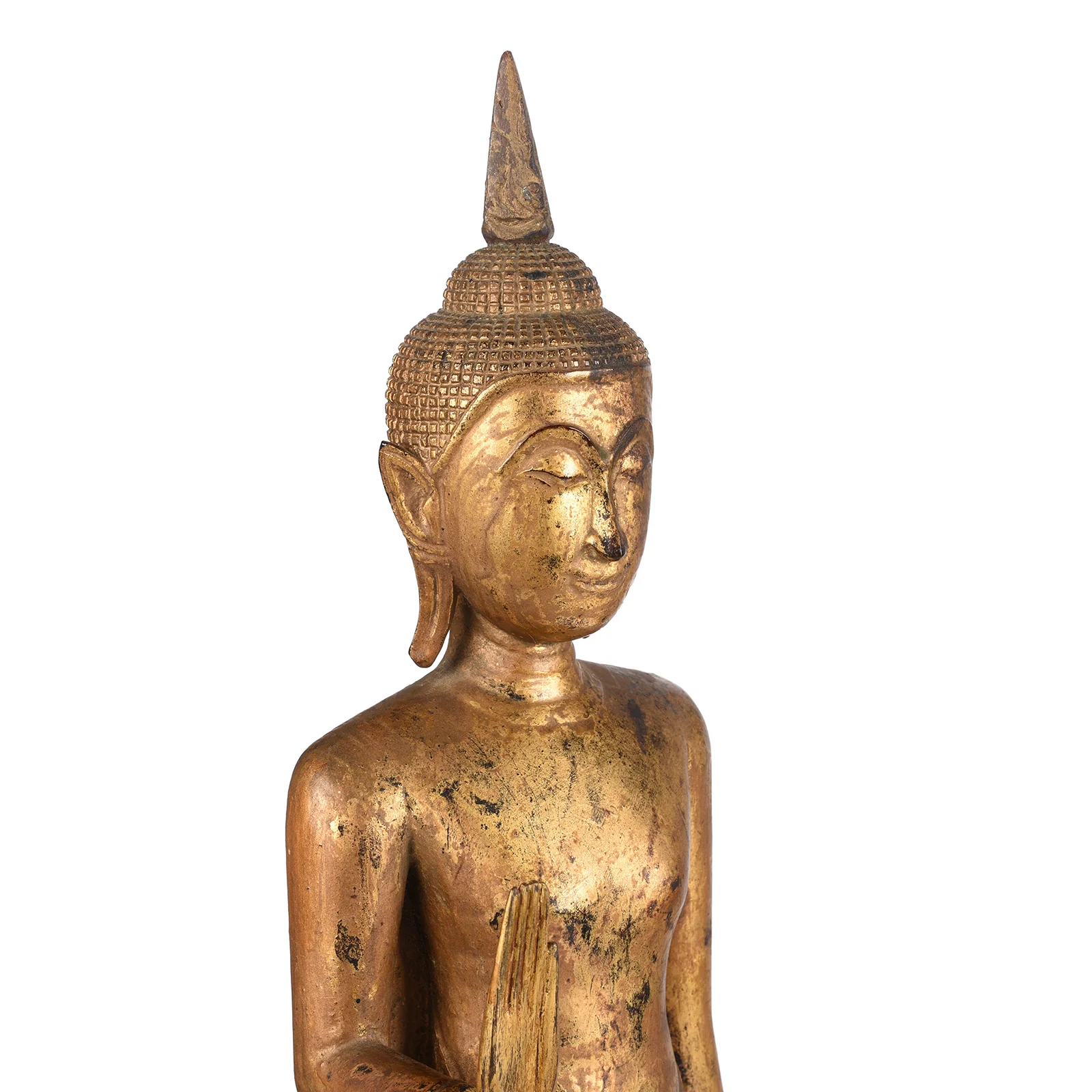 Gilt Teak Sukothai Style Standing Thai Buddha - Early 19th Century - Image 6