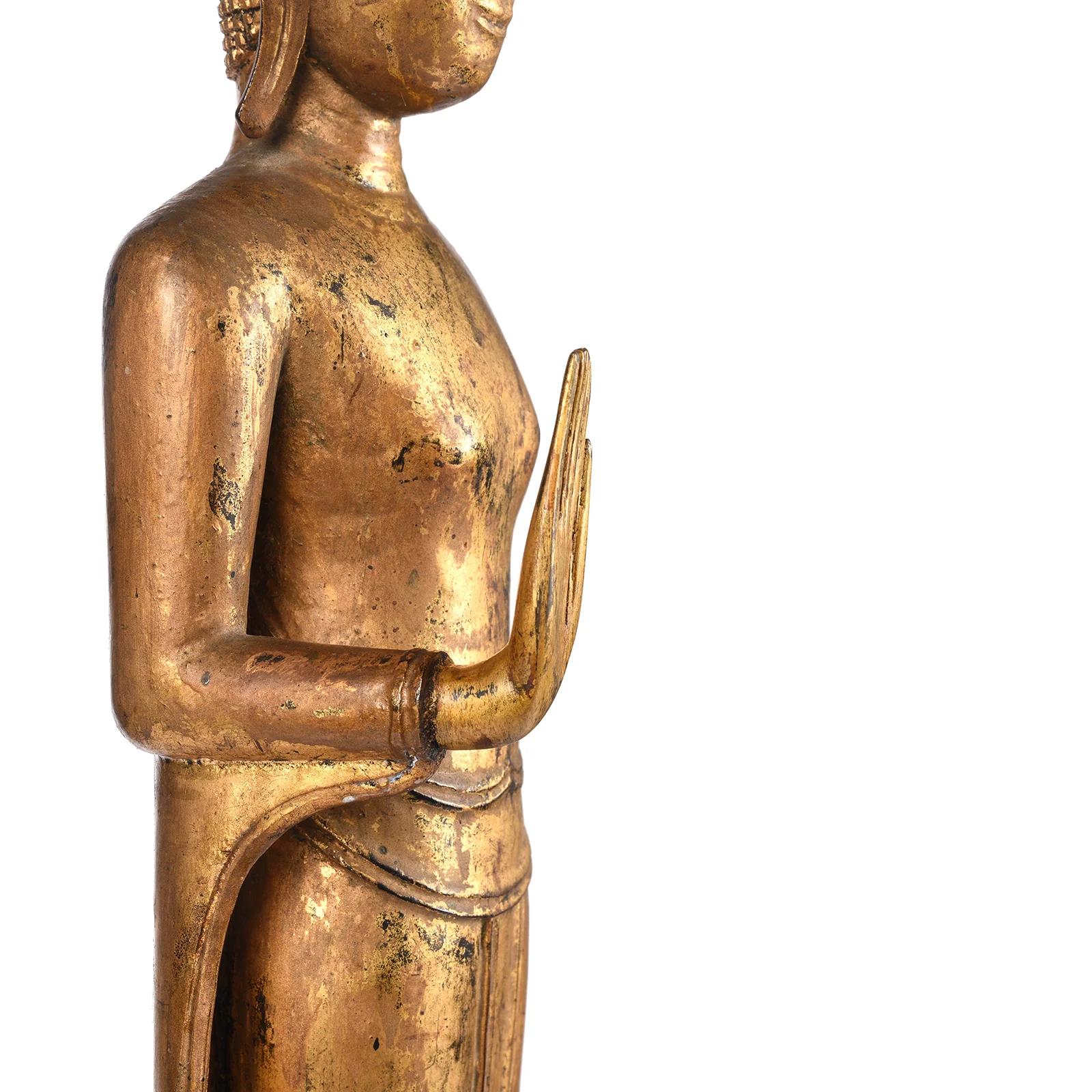 Gilt Teak Sukothai Style Standing Thai Buddha - Early 19th Century - Image 7
