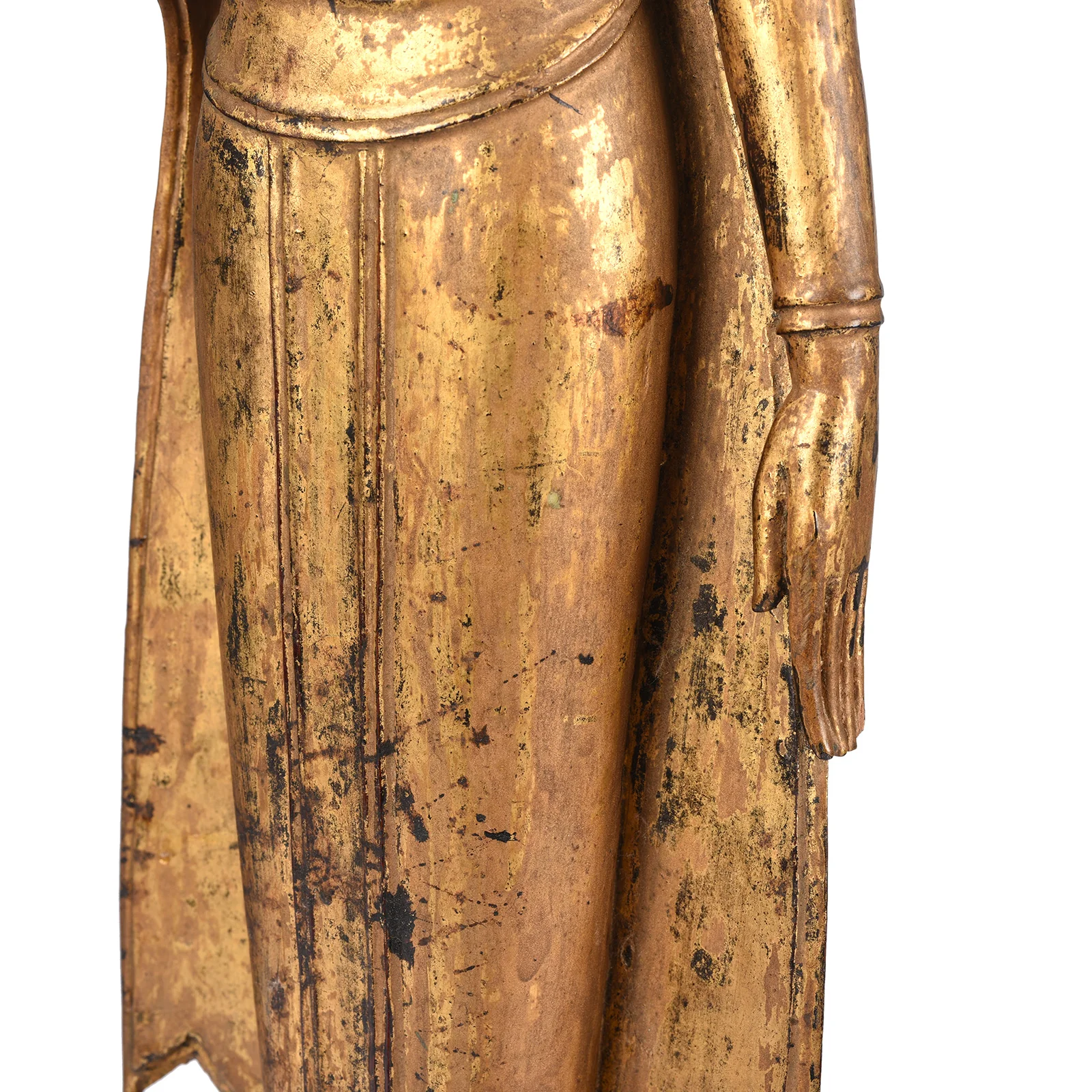 Gilt Teak Sukothai Style Standing Thai Buddha - Early 19th Century - Image 9