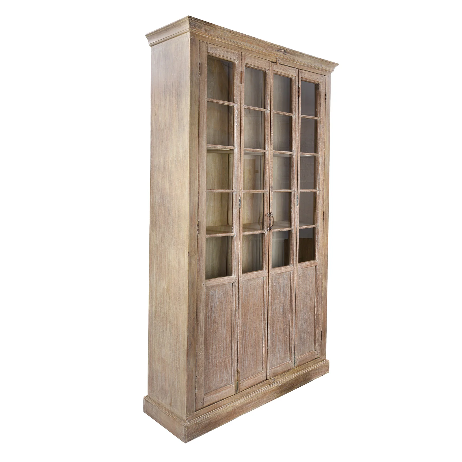 Limed Indian Book Cabinet Made From Reclaimed Teak - Image 4