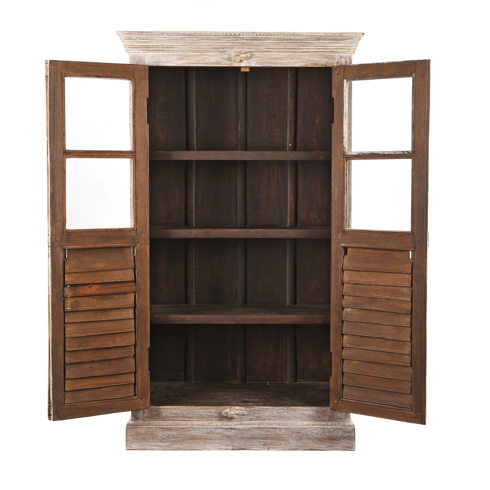 Glazed Louvre Cabinet Made from Reclaimed Teak - Image 2