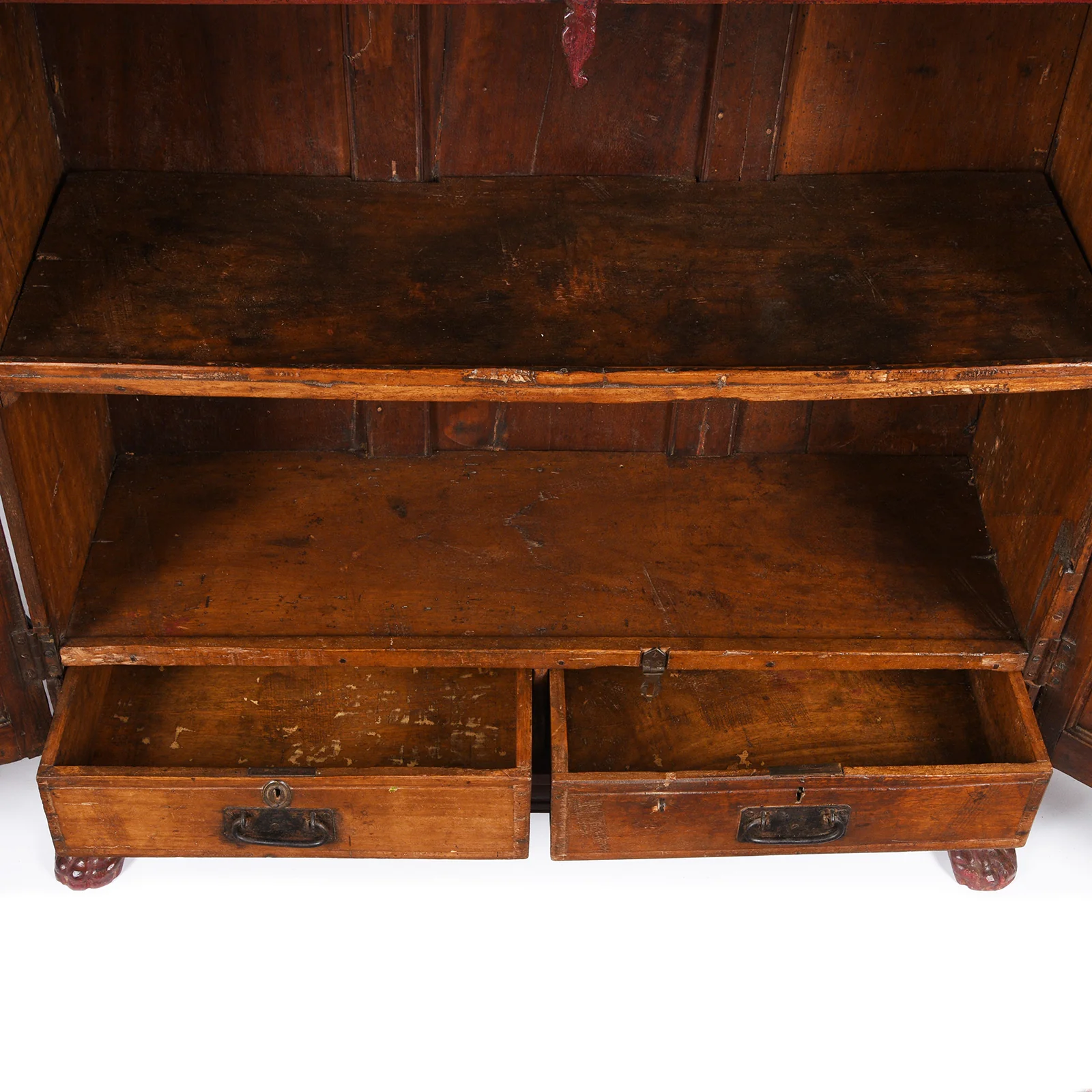 Glazed Teak Almirah Cabinet With Sunburst Panels - 19th Century - Image 5