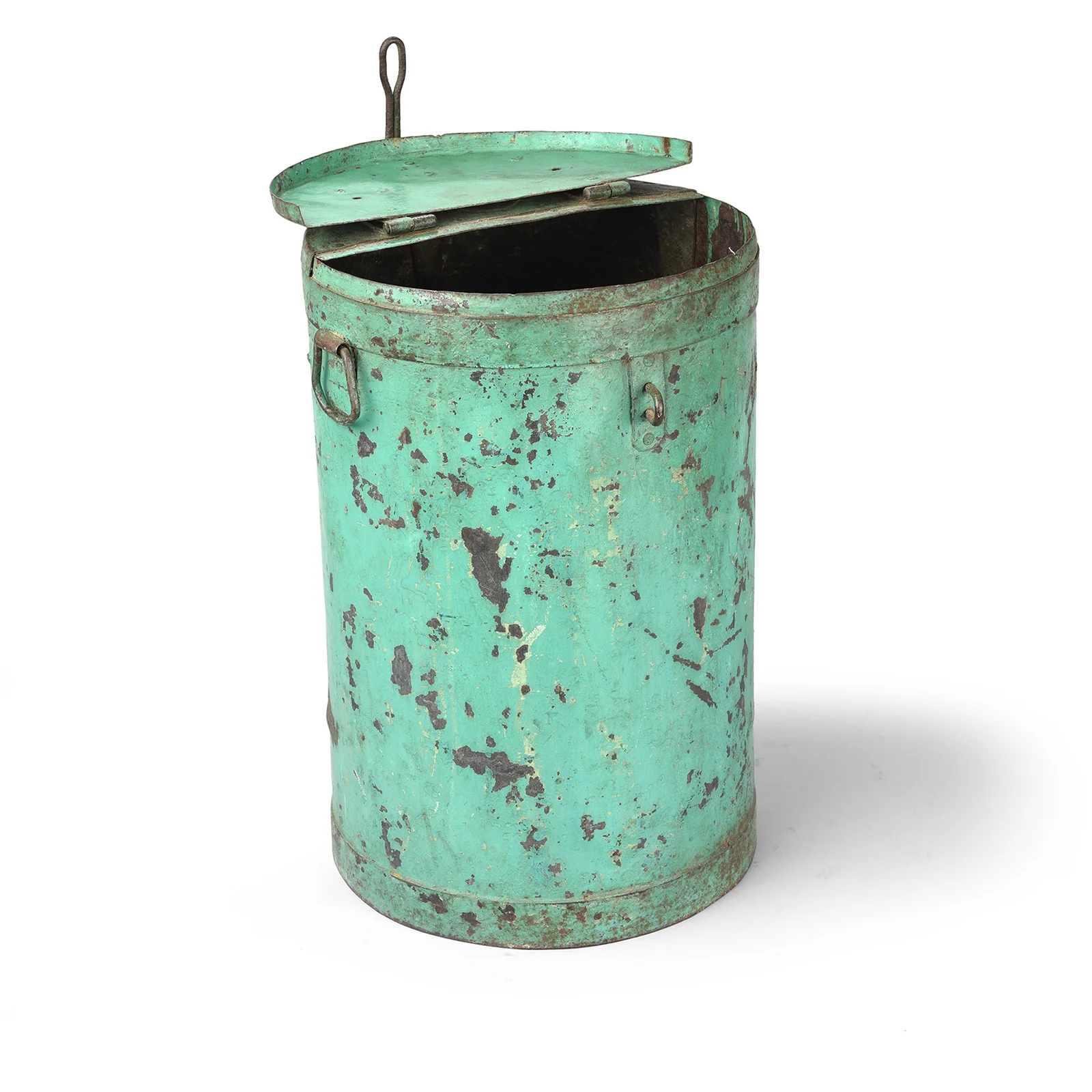 Green Painted Storage Bin From Rajasthan - Ca 1920 - Image 2