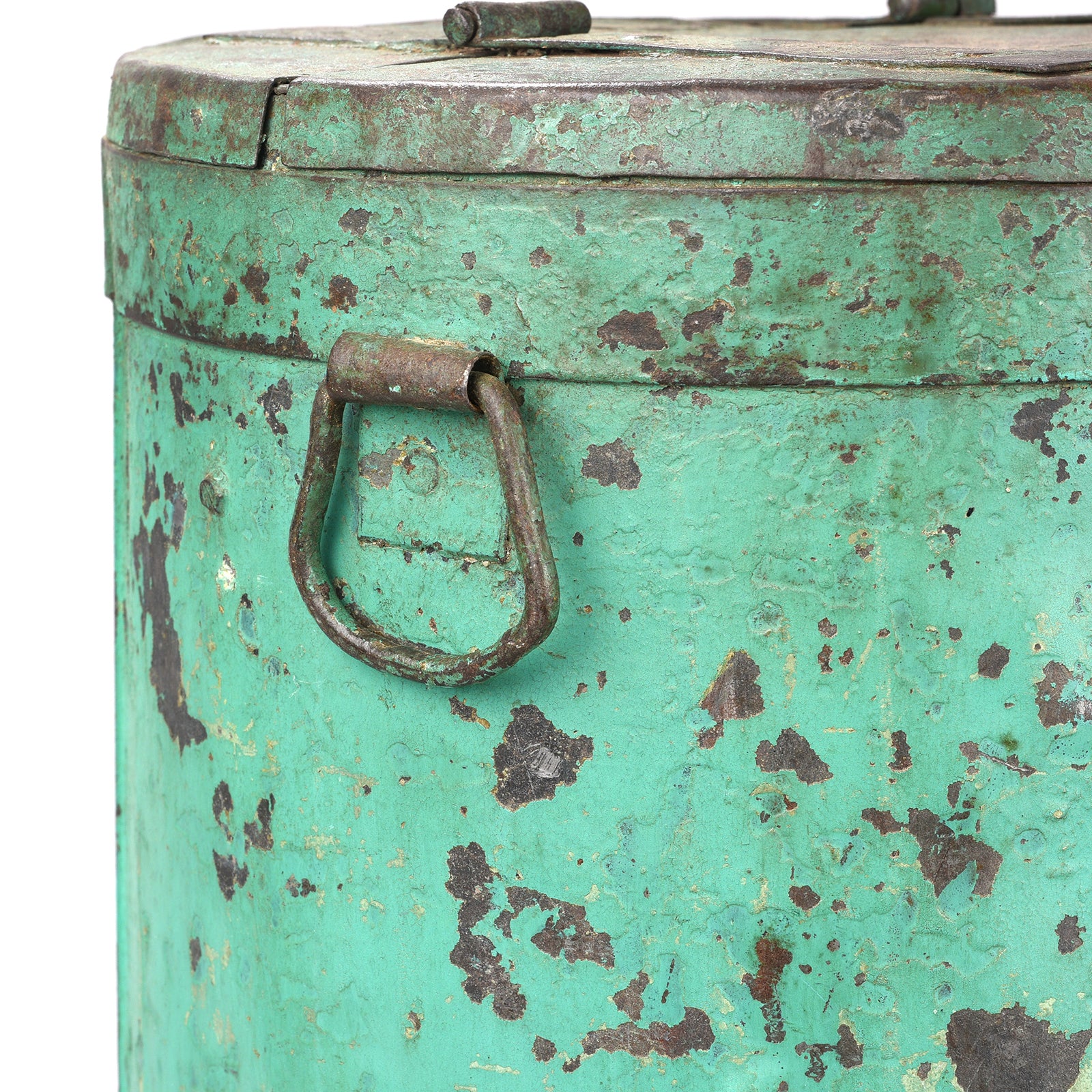 Green Painted Storage Bin From Rajasthan - Ca 1920 - Image 4
