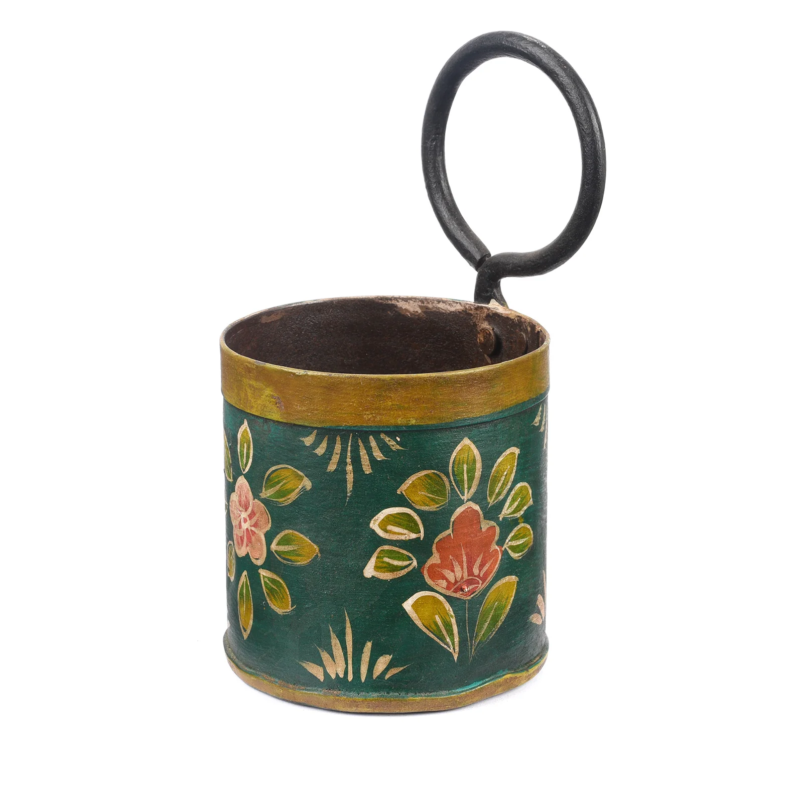 Green Floral Painted Bottle Carriers - Image 2