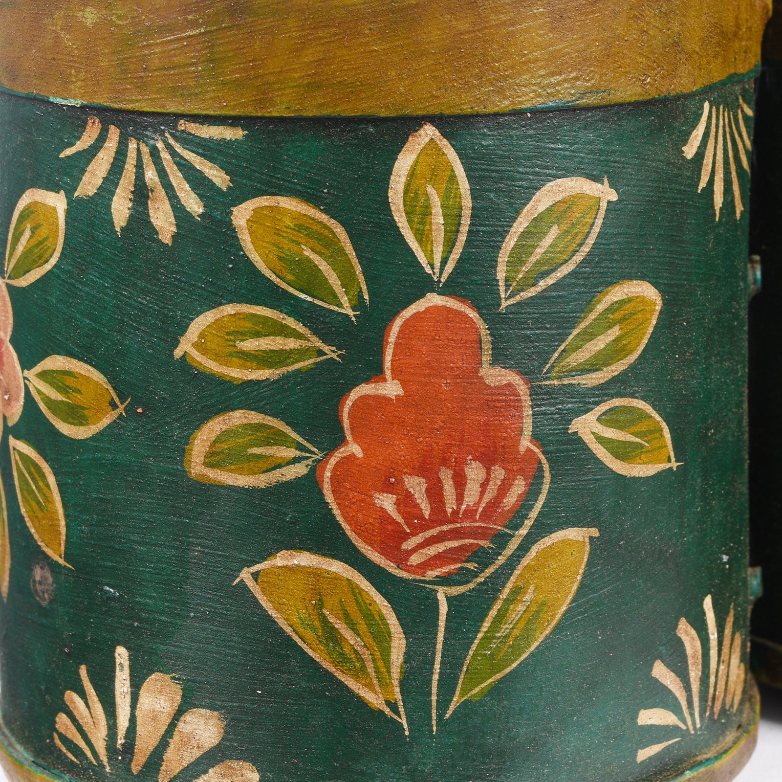 Green Floral Painted Bottle Carriers - Image 3