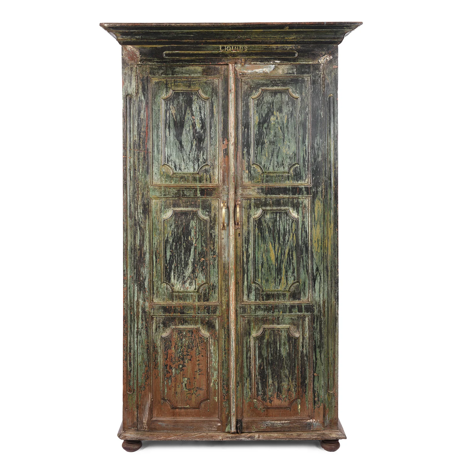 Green Painted Reclaimed Teak Cabinet - Image 3