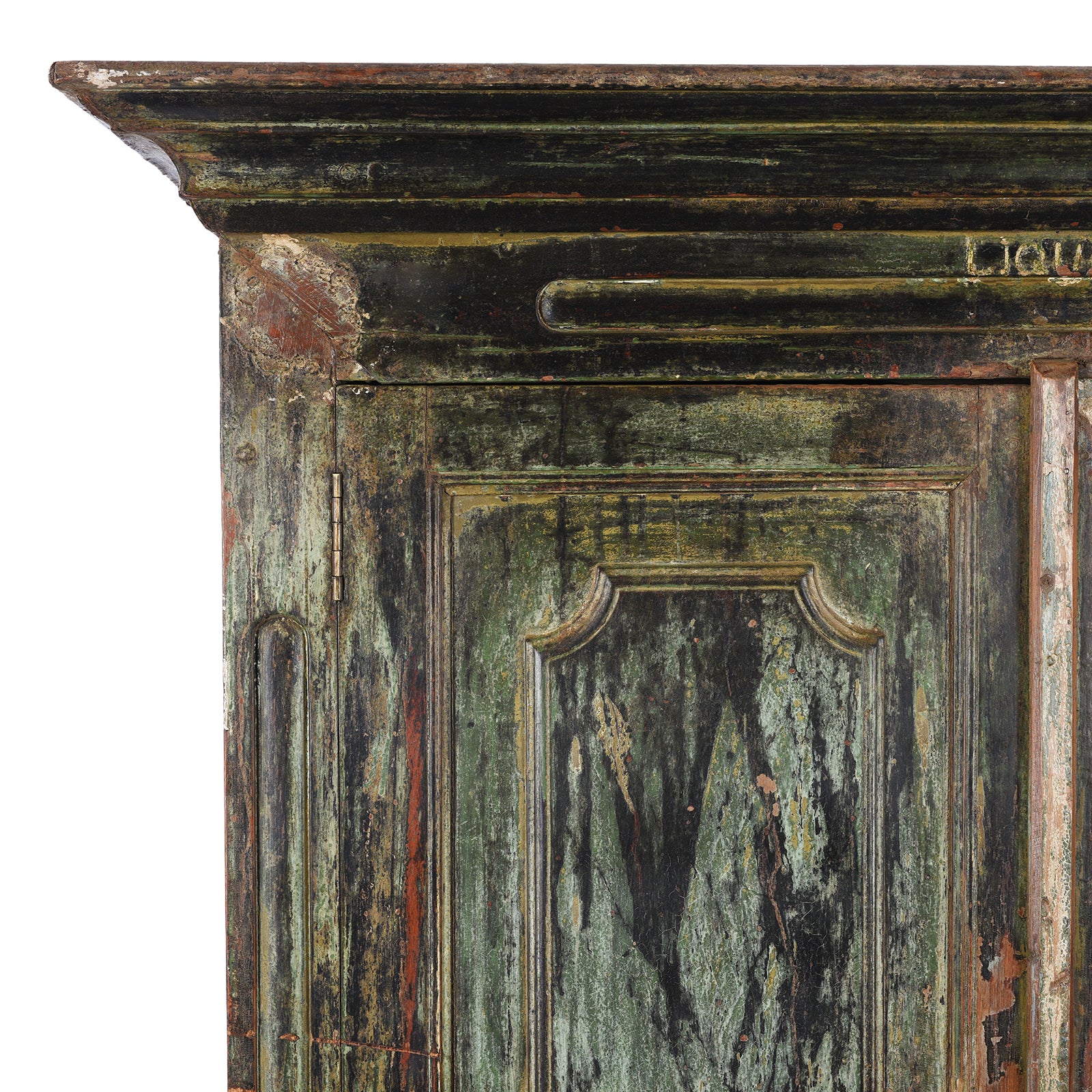Green Painted Reclaimed Teak Cabinet - Image 4