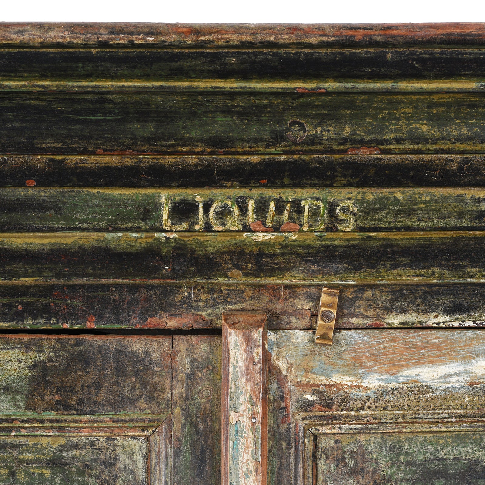 Green Painted Reclaimed Teak Cabinet - Image 5