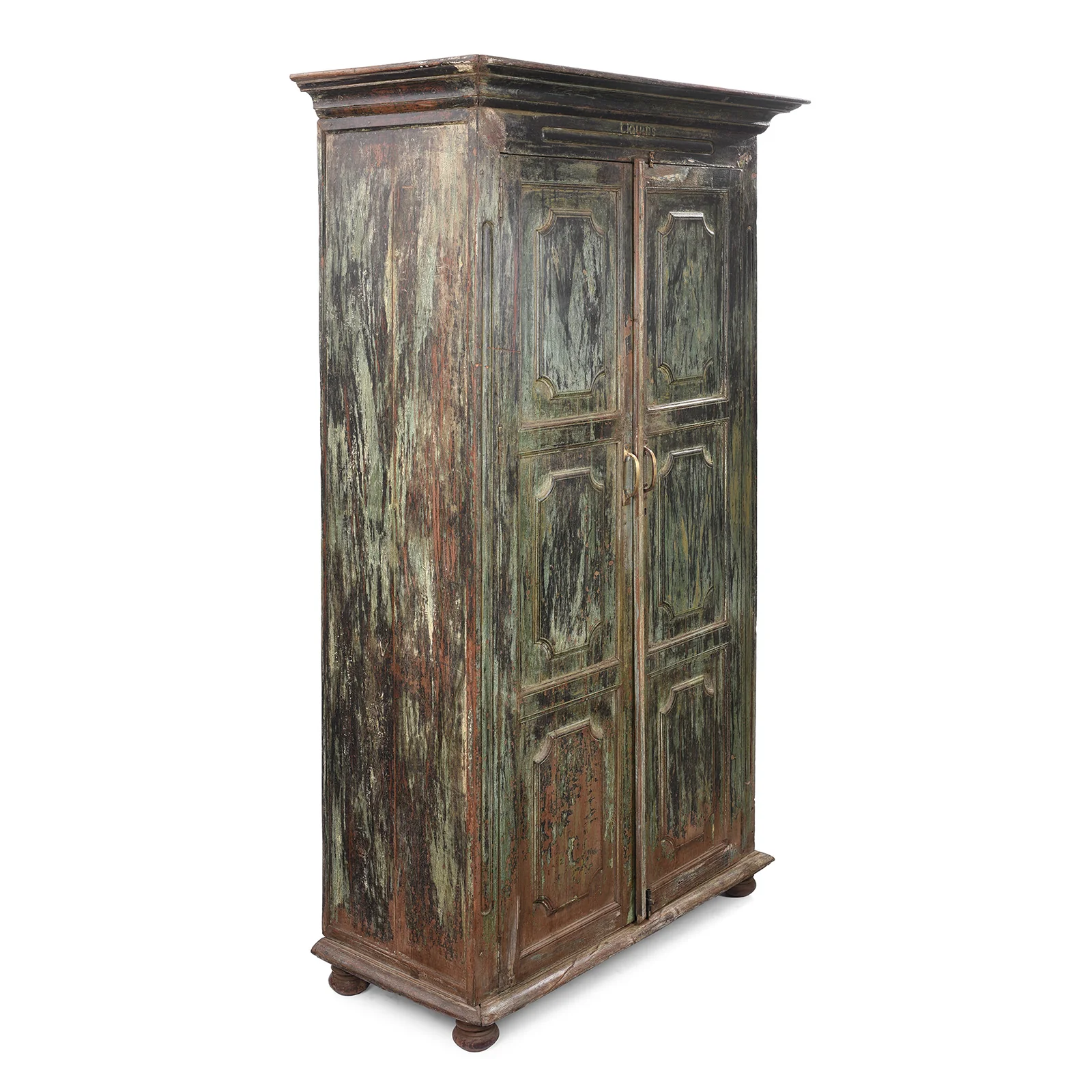 Green Painted Reclaimed Teak Cabinet - Image 6
