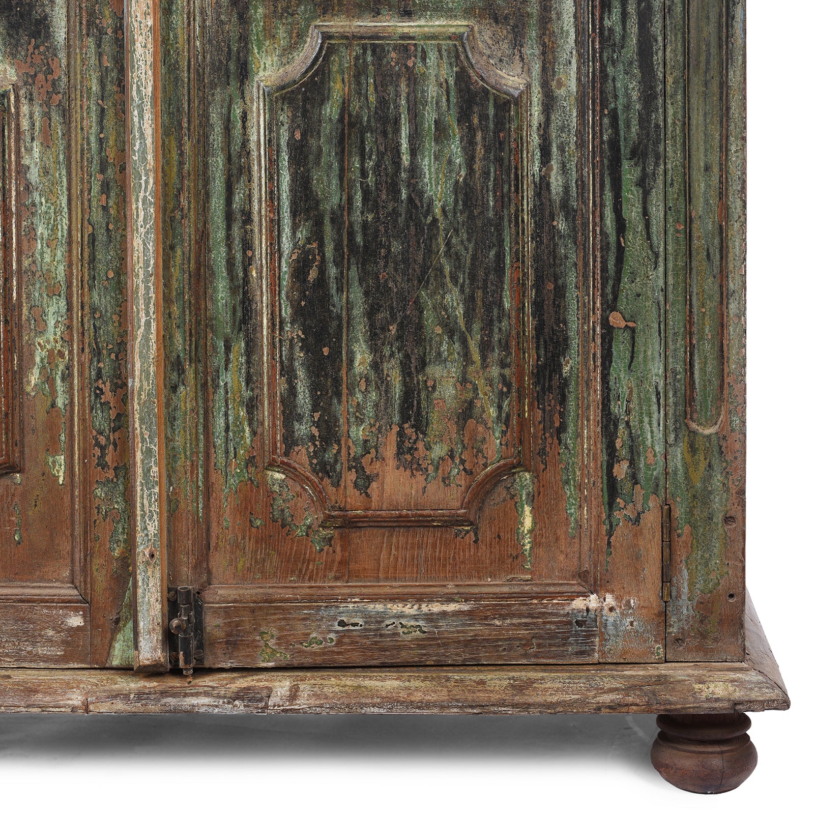 Green Painted Reclaimed Teak Cabinet - Image 9