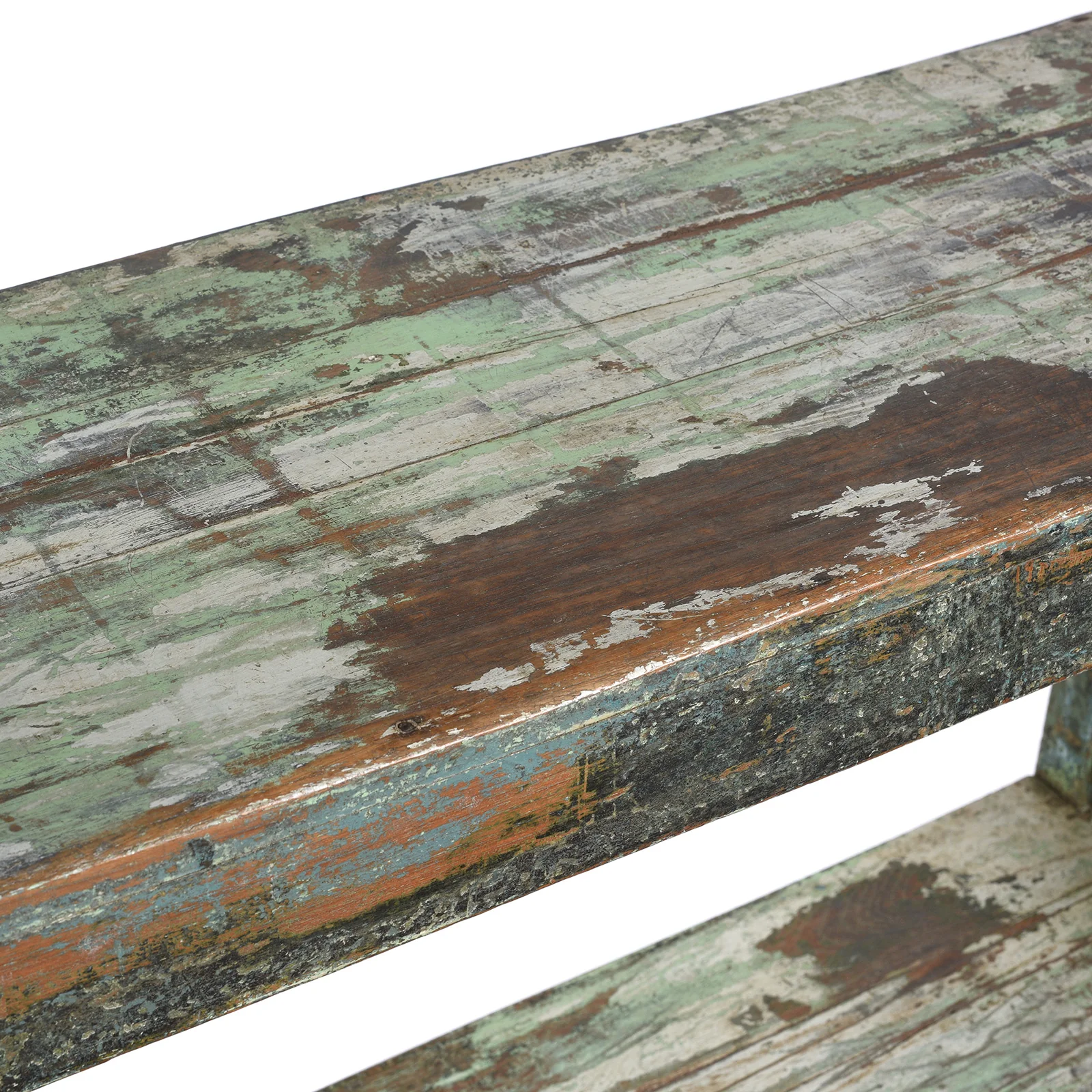 Green Painted Teak Shelf From Rajasthan - Ca 1930 - Image 6