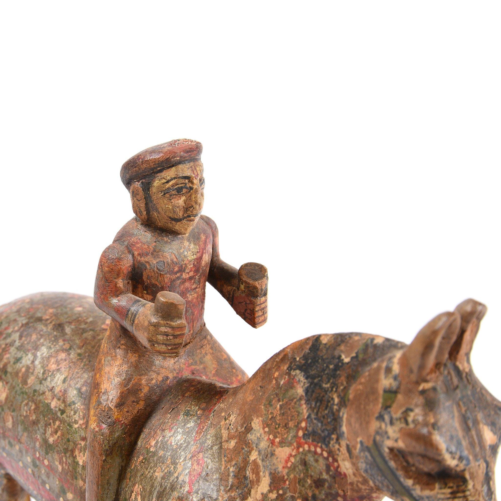 Wooden Painted Horse Wheeltoy - 19thC - Image 4