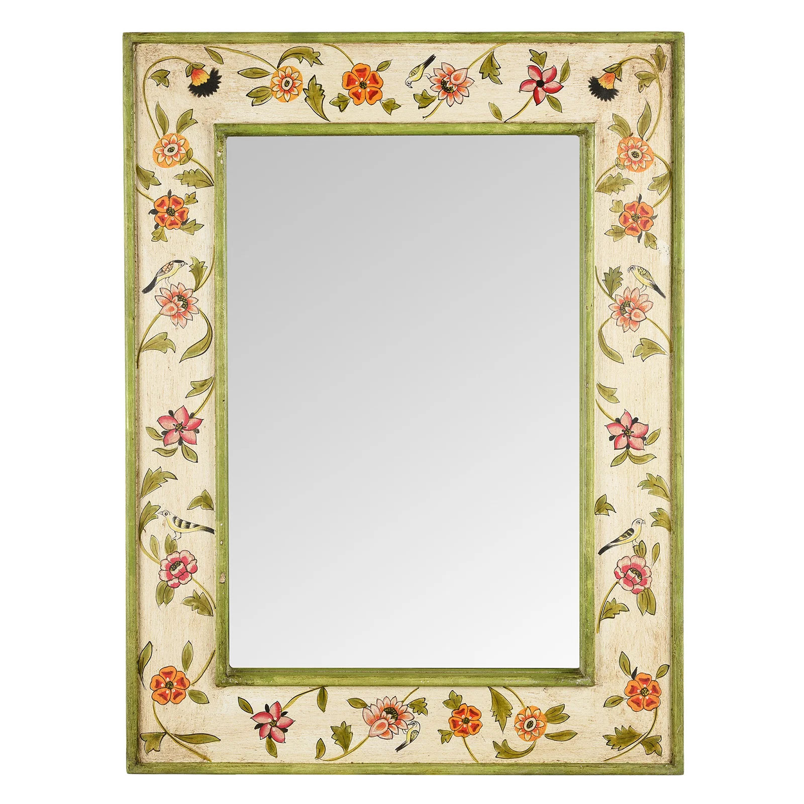 Hand Painted Chintz Style Mirror From Rajasthan - Image 3