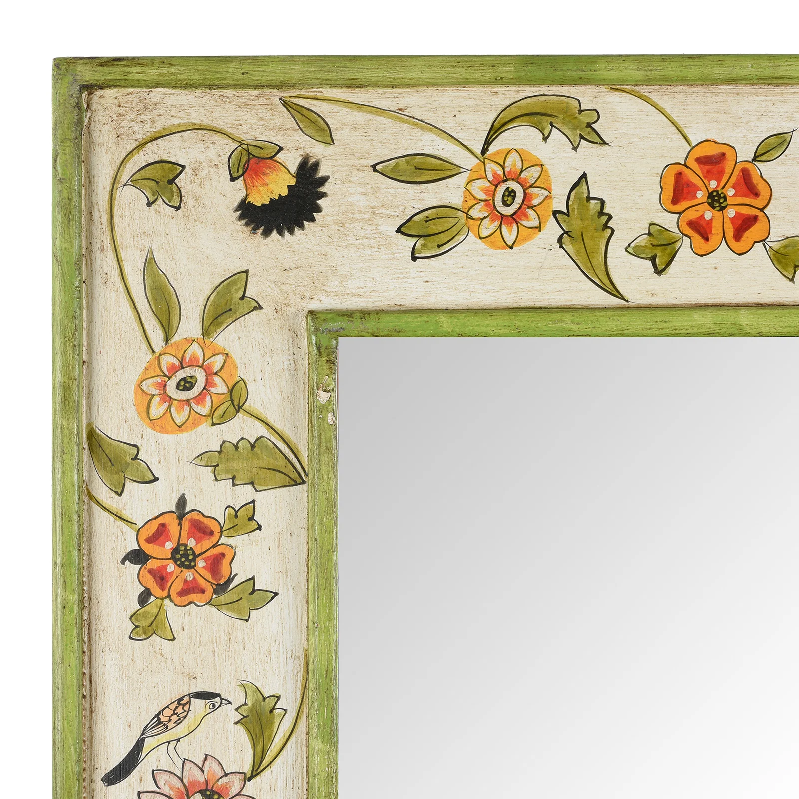 Hand Painted Chintz Style Mirror From Rajasthan - Image 4