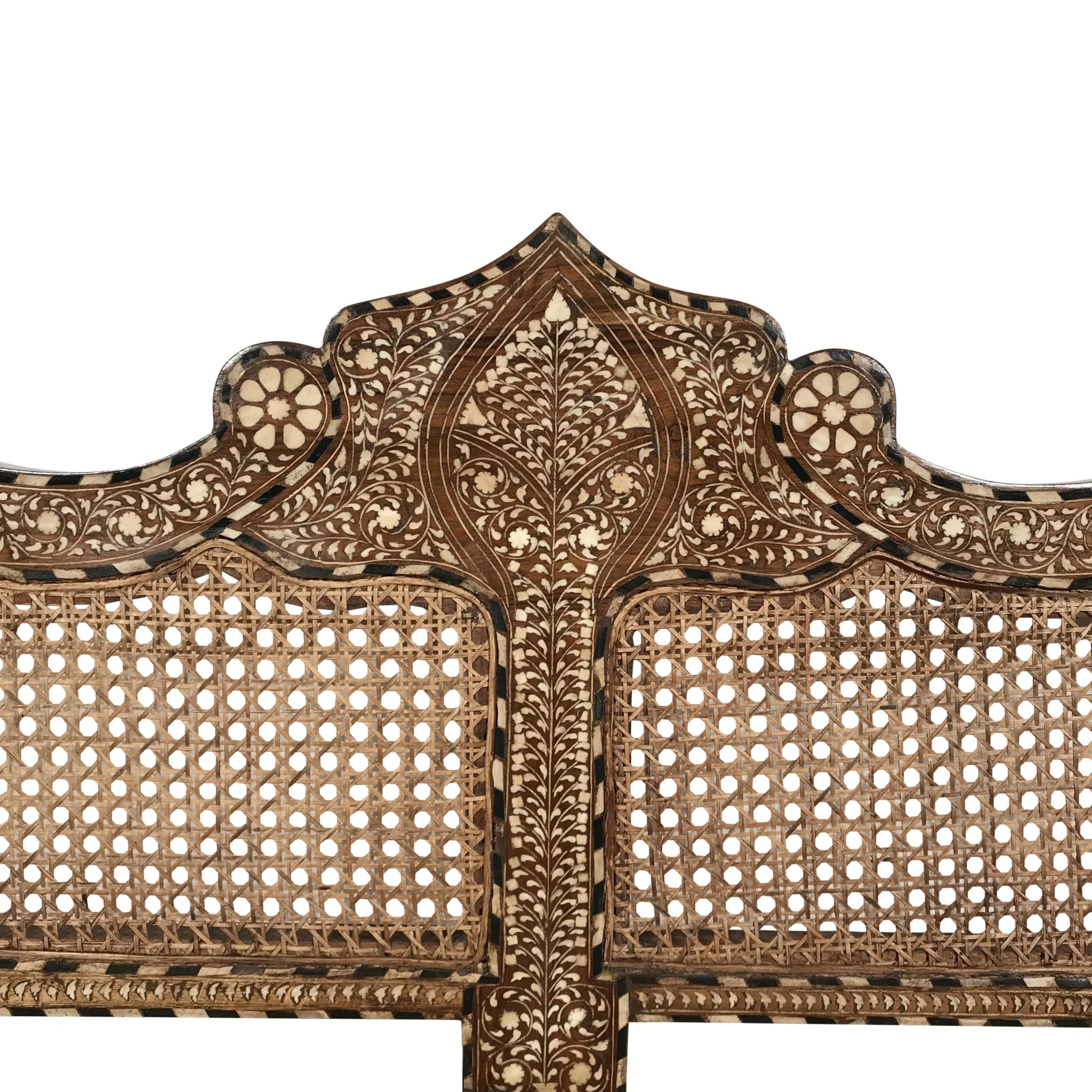 Caned Teak Sofa With Bone Inlay - Ca 80 yrs old - Image 6