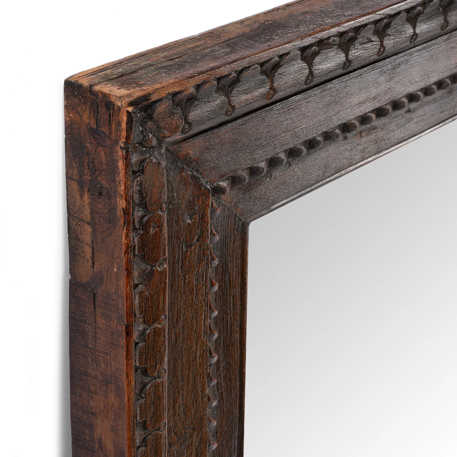 Carved Teak Window Mirror - 19th Century (94 x 120 cm) - Image 3