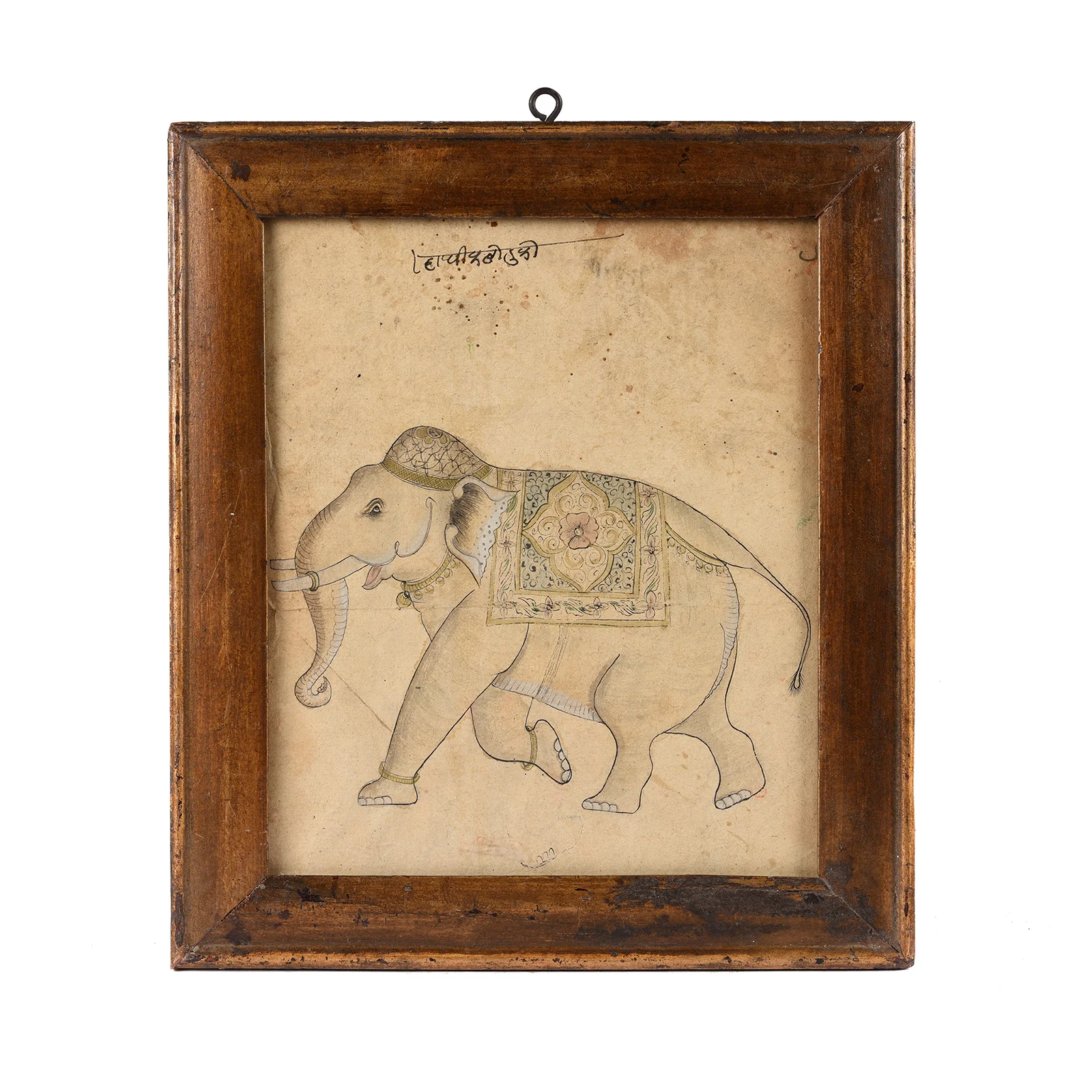 Framed Rajasthani Portrait of an Elephant - 19th Century