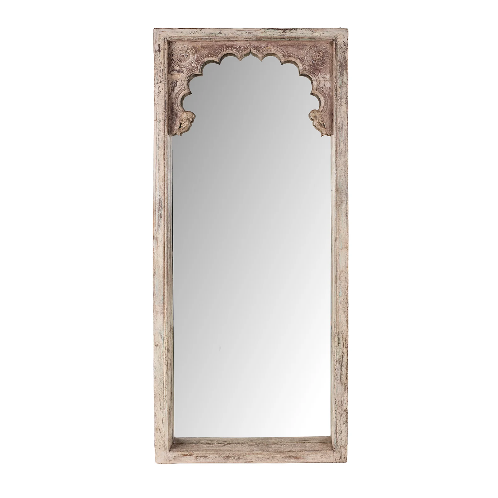 Indian Painted Window Mirror - 19th Century