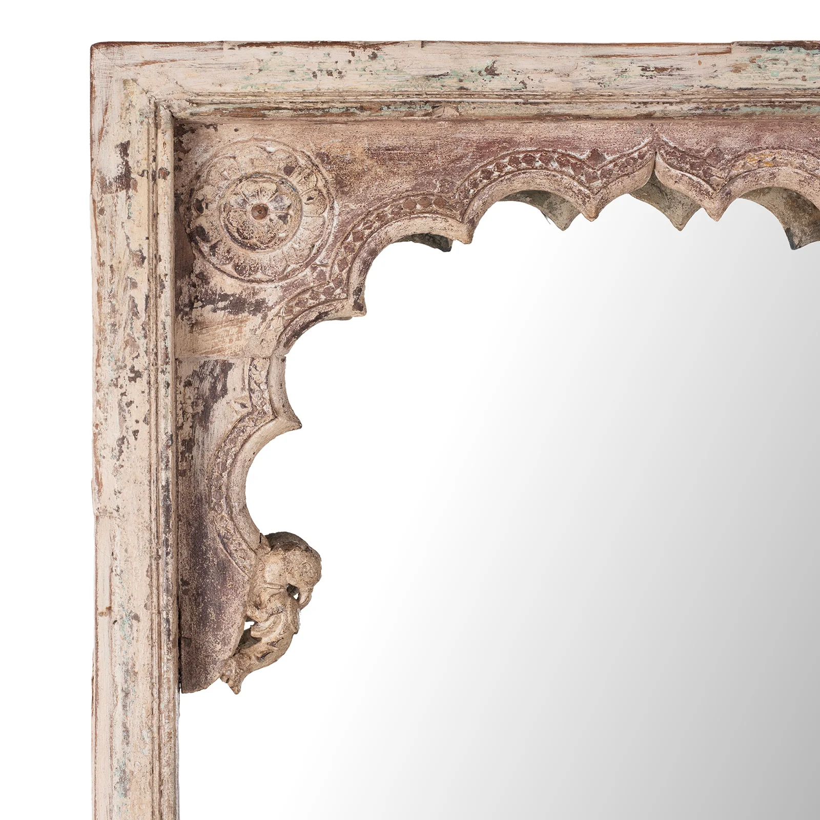Indian Painted Window Mirror - 19th Century - Image 2