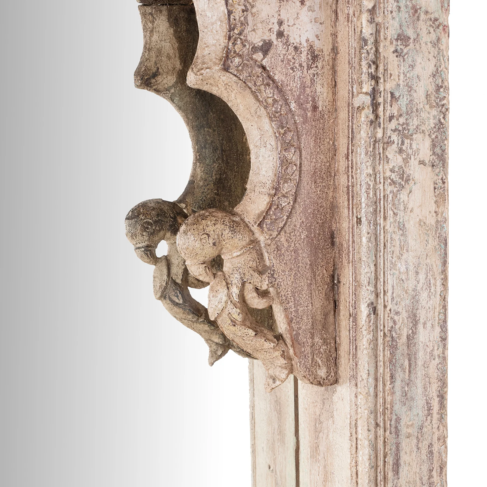 Indian Painted Window Mirror - 19th Century - Image 3