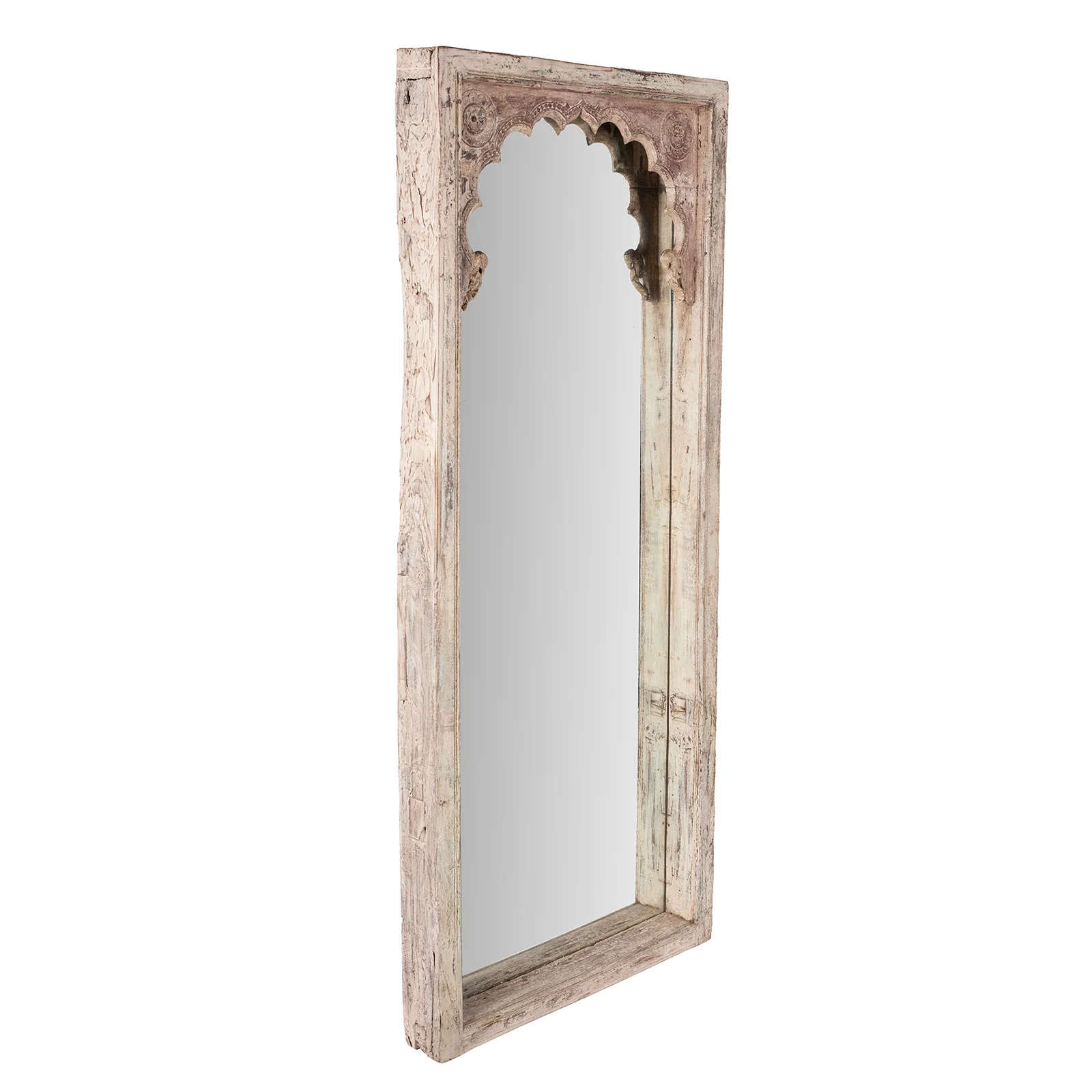 Indian Painted Window Mirror - 19th Century - Image 5