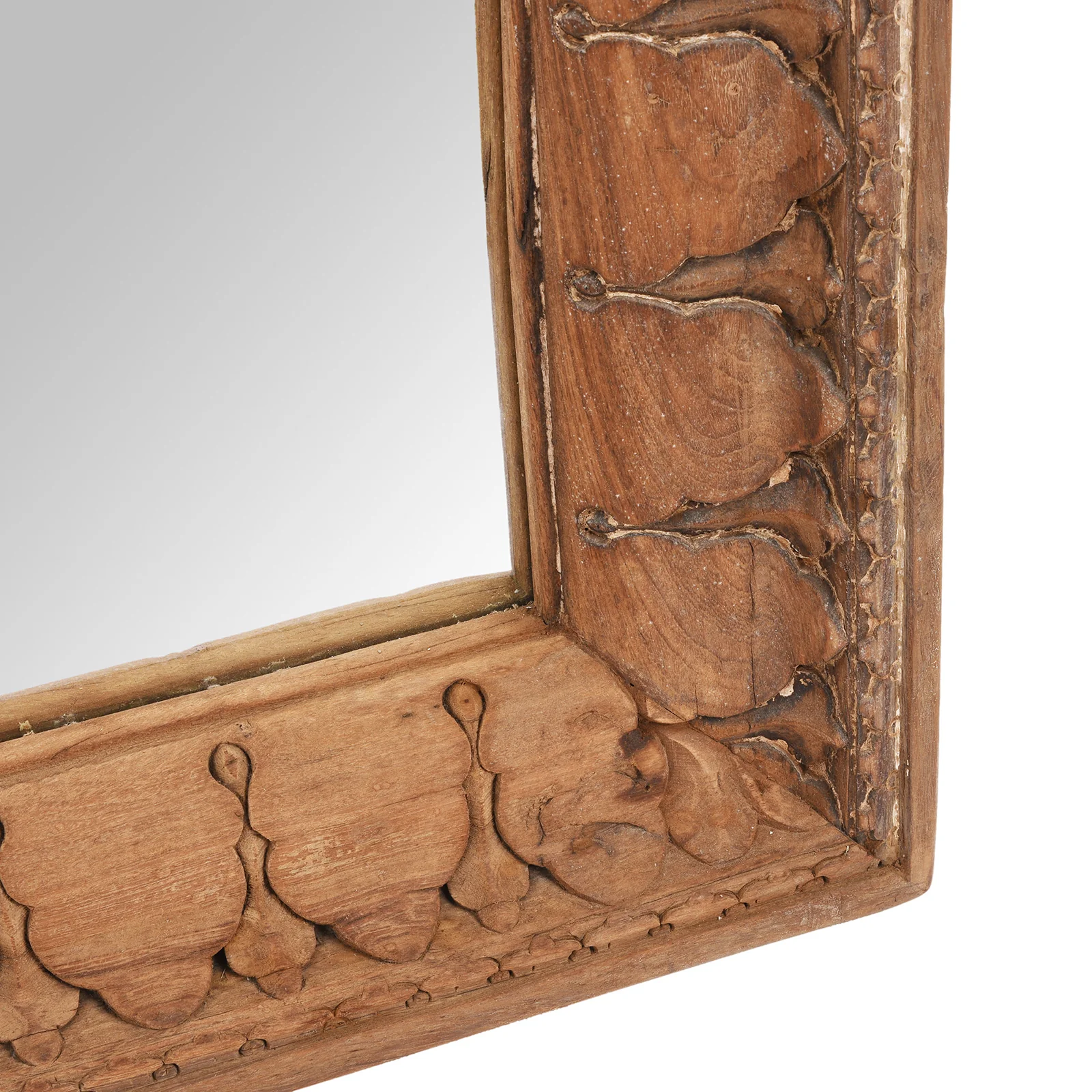 Indian Mirror Made From Reclaimed Teak - 19th Century - Image 3