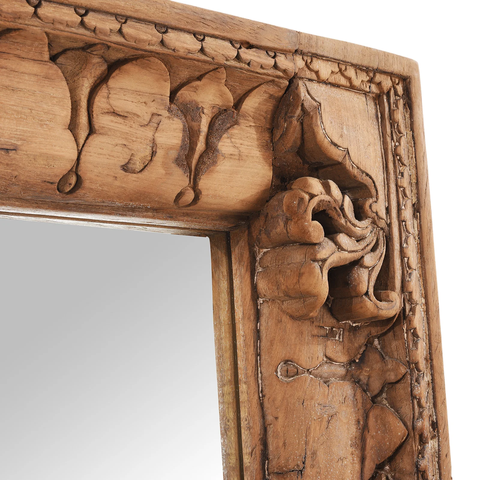 Indian Mirror Made From Reclaimed Teak - 19th Century - Image 6