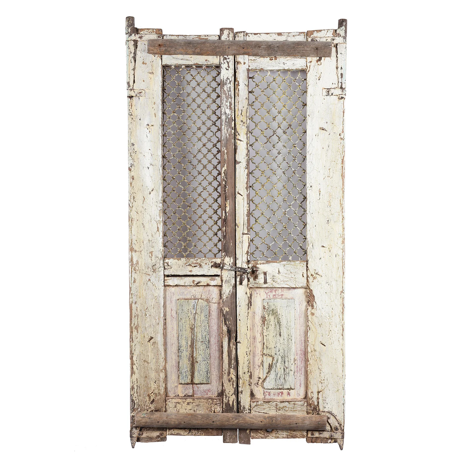 White Painted Jali Doors From Gujarat - 19th Century - Image 5
