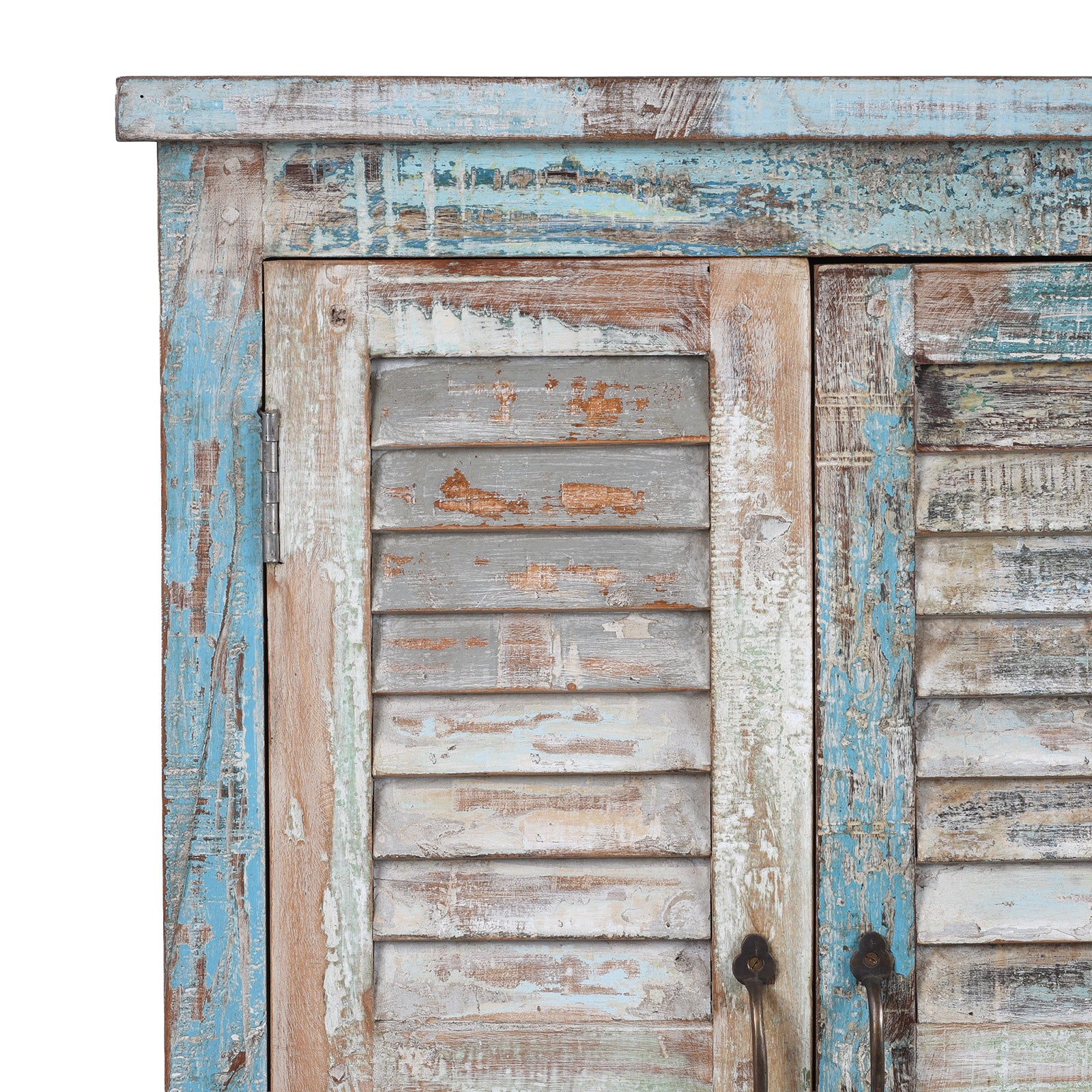 Reclaimed Teak 4 Door Louvre Sideboard - Image 6