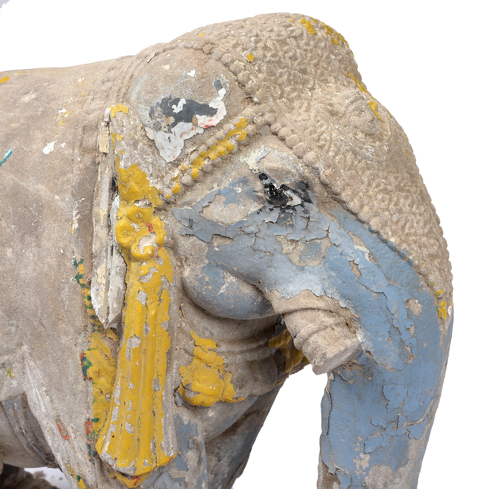 Painted Stone Elephant Statues From Kutch - Late 19th Century - Image 13