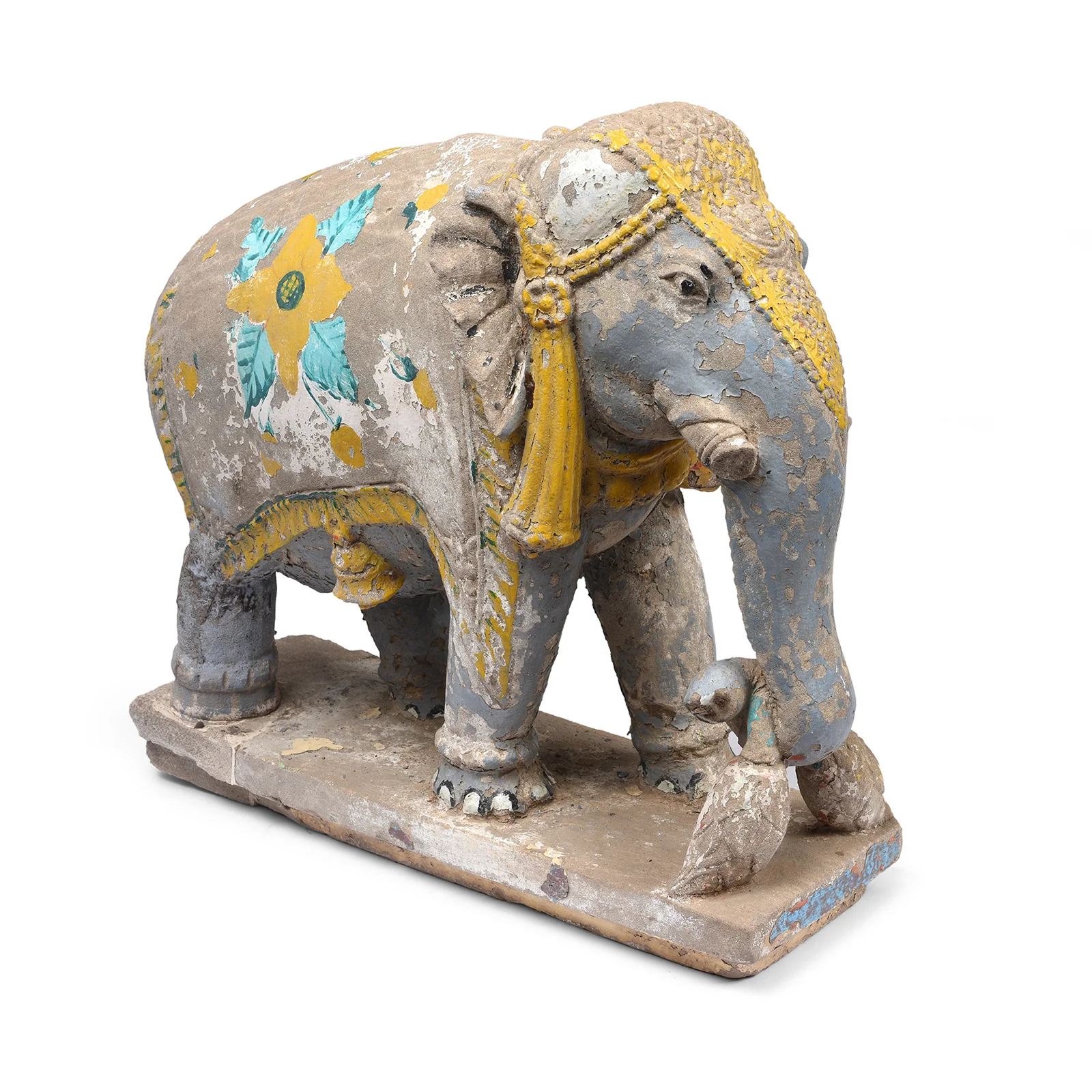 Painted Stone Elephant Statues From Kutch - Late 19th Century - Image 2