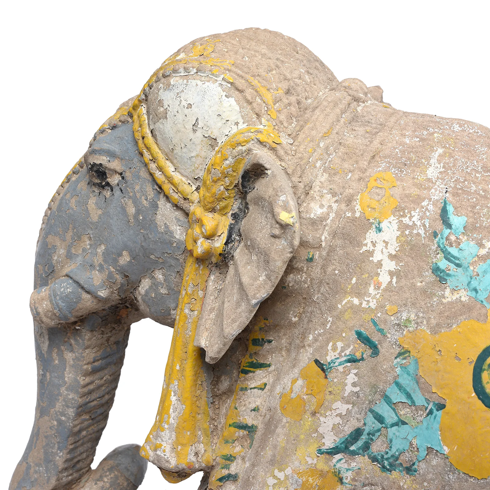 Painted Stone Elephant Statues From Kutch - Late 19th Century - Image 5
