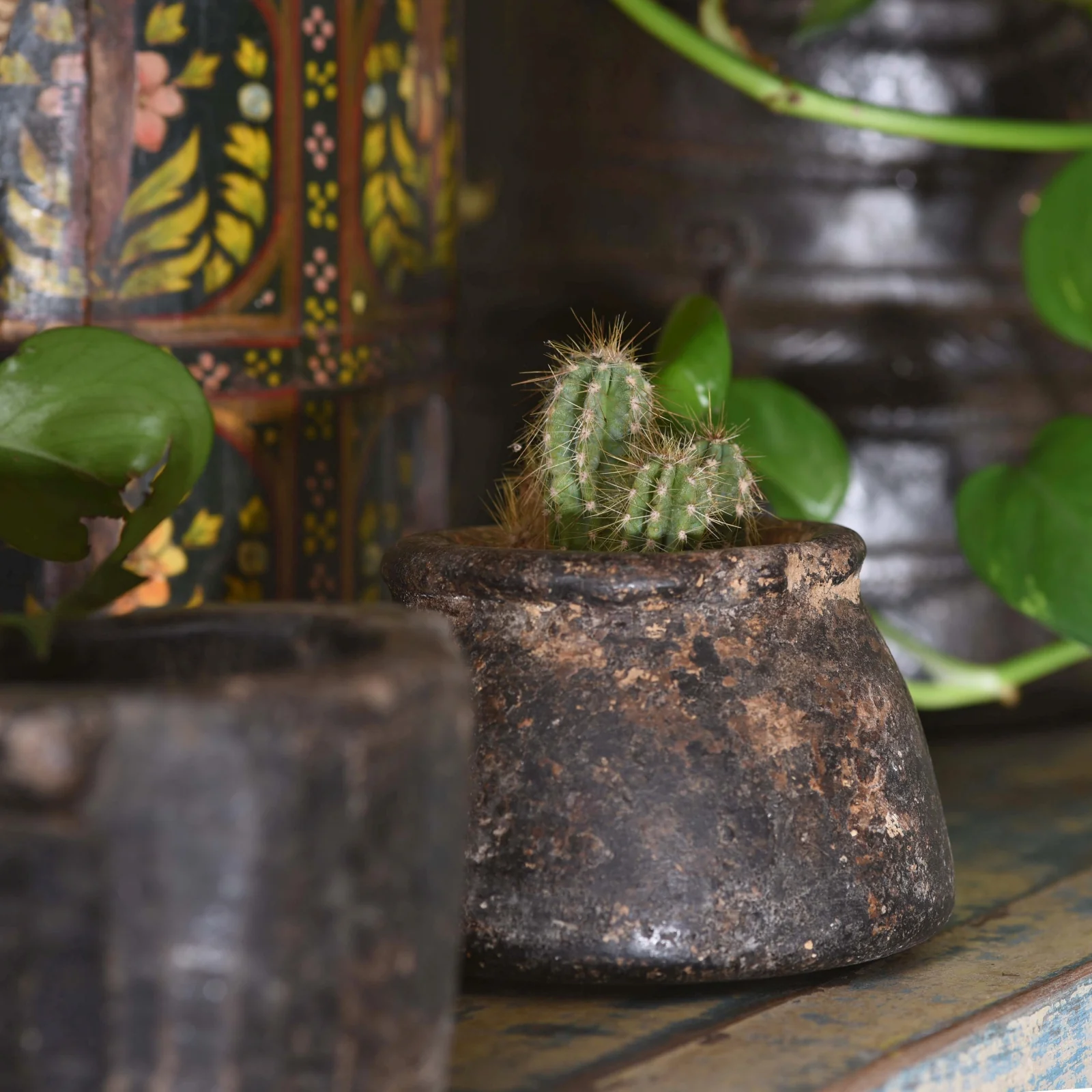 Vintage Indian Stone Plant Pot - Ca 1920's - Image 3