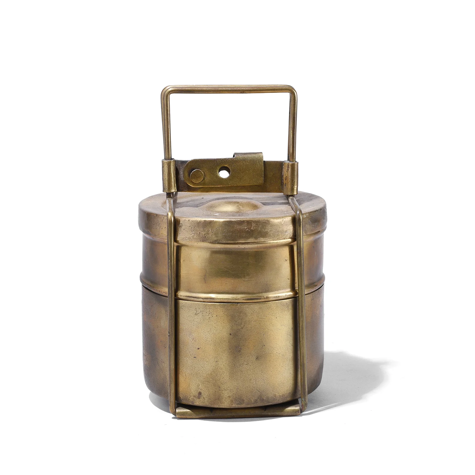 2 Tier Indian Vintage Brass Tiffin Box Set - Ca 1930 - Image 5