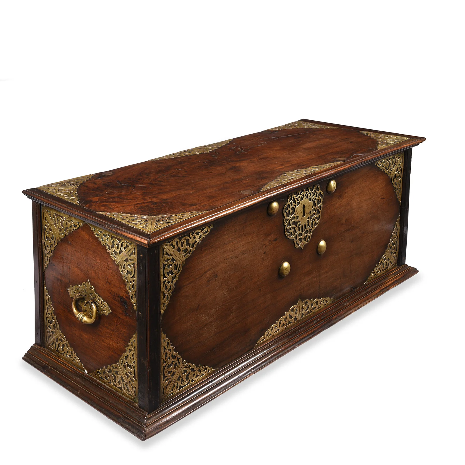 Dutch Colonial Jackfruit & Brass Chest From Ceylon/Sri-Lanka -18thC - Image 3